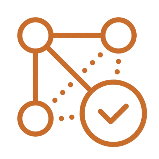 Connection and assistance icon orange