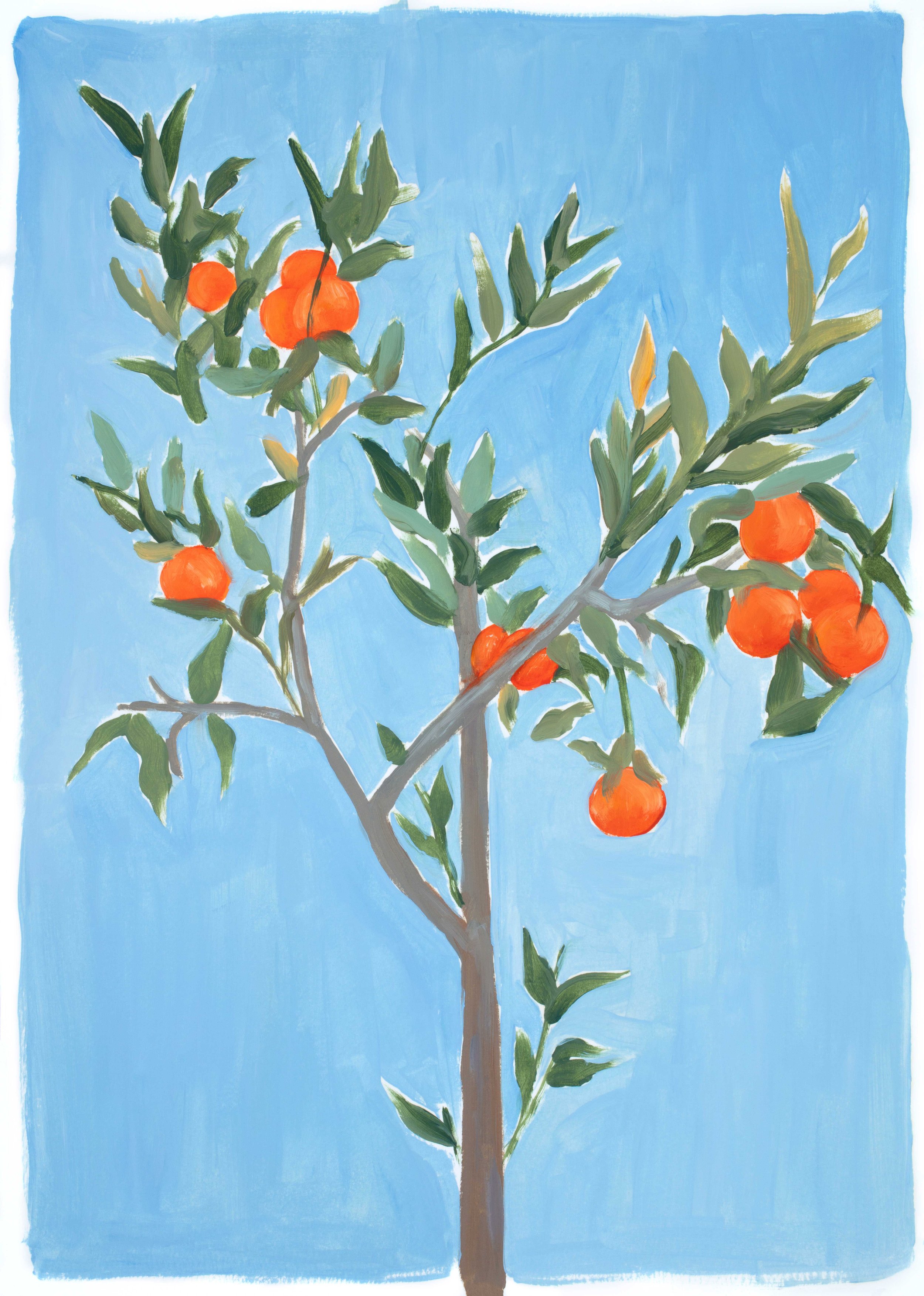 Orange Tree. Oil on Paper, 2023