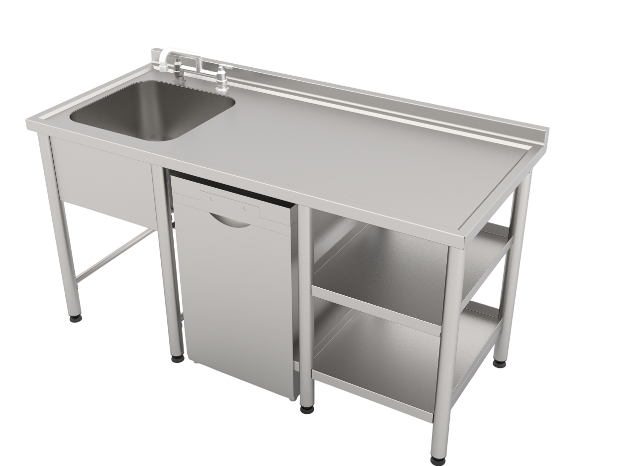 Sink Table With Glass Rack