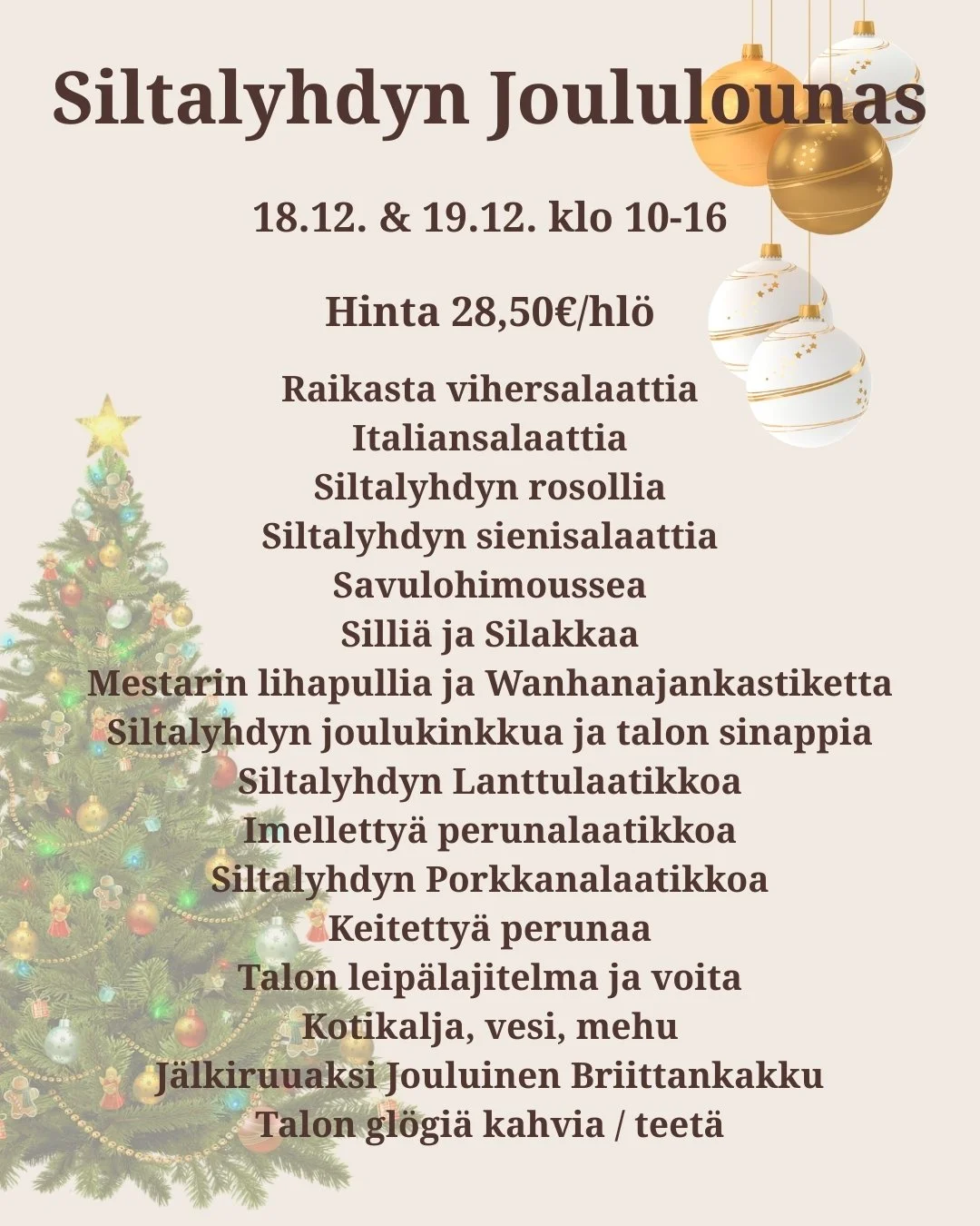Joululounas 18.12. &amp; 19.12.