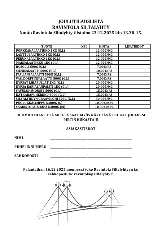 Joulun tilausruuat