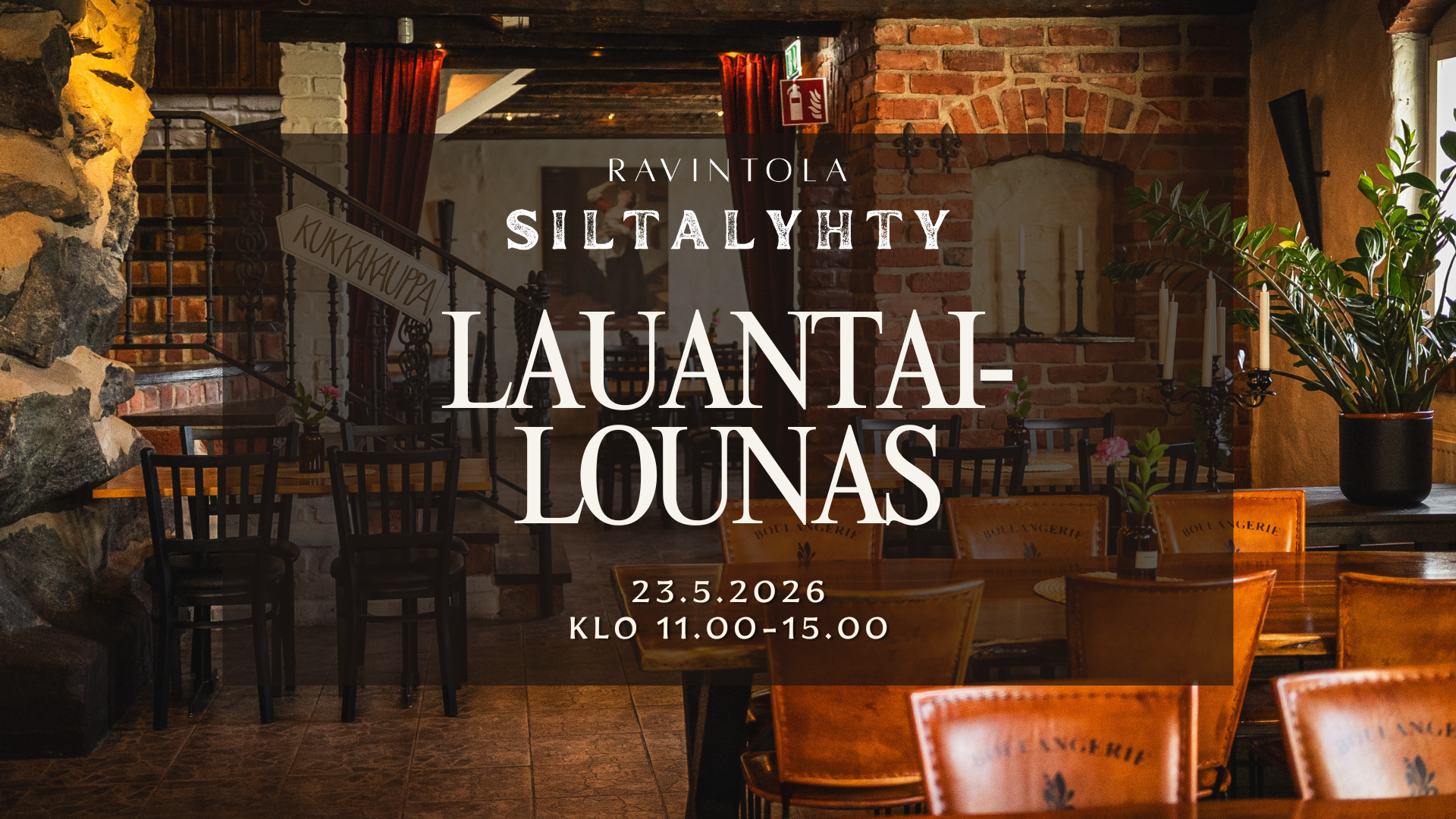 LAUANTAIlounas la 23.5. klo 11-15!