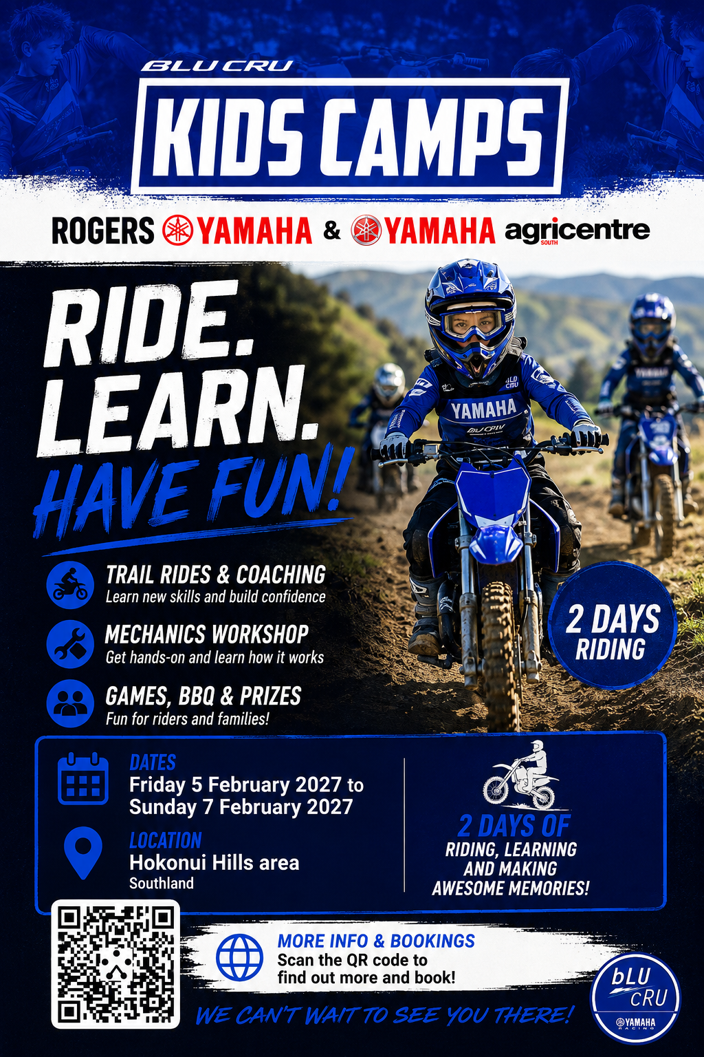 Yamaha BLU CRU Kids Camps 2027