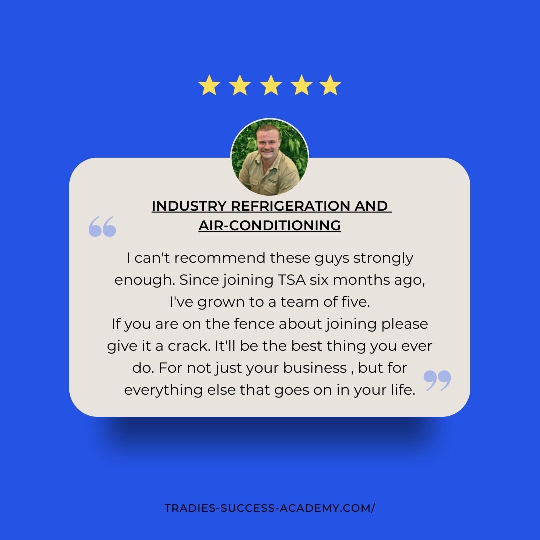 Where will YOU be in 6 months? Will you still be riding the same rollercoaster in your business? Or will you be like Sam, scaling your business and enjoying more freedom than you ever thought possible?

#review #testimonials #testimonial #tradie #tra