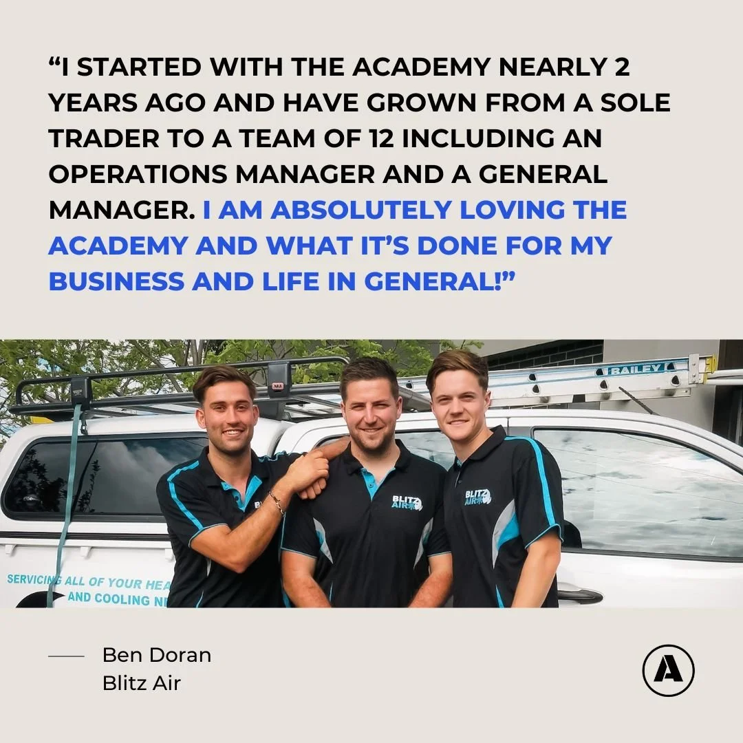 You may remember academy member Ben, who grew his team from sole trader to a team of 6 in just 6 months with the academy. Well, he has kept growing and thriving, now boasting a team of 12 just 2 years into the Freedom Fighters program! Well done Ben 