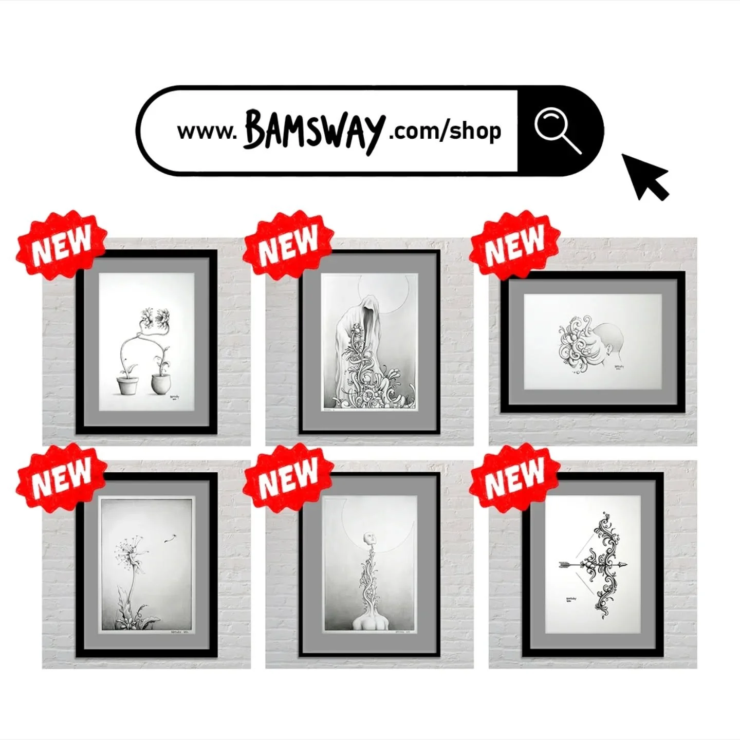 New in the webshop: 6 original drawings! 🖤 (link in bio)