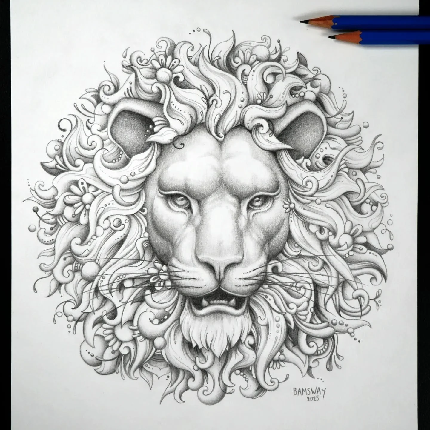Been working a lot on improving my pencil skills lately, and this lion doodle might be one of my favorite pencil drawings so far! 🦁✍️ Even more exciting: this drawing will be the foundation for a commission piece I&rsquo;ll be painting soon. 🖼️✨😊
