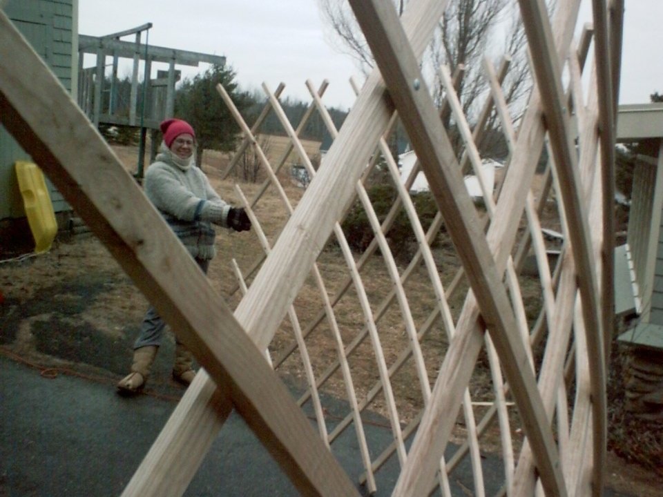 Each piece is individually steam bent which is the only way to create a circle wall trellis with this kind of strength.