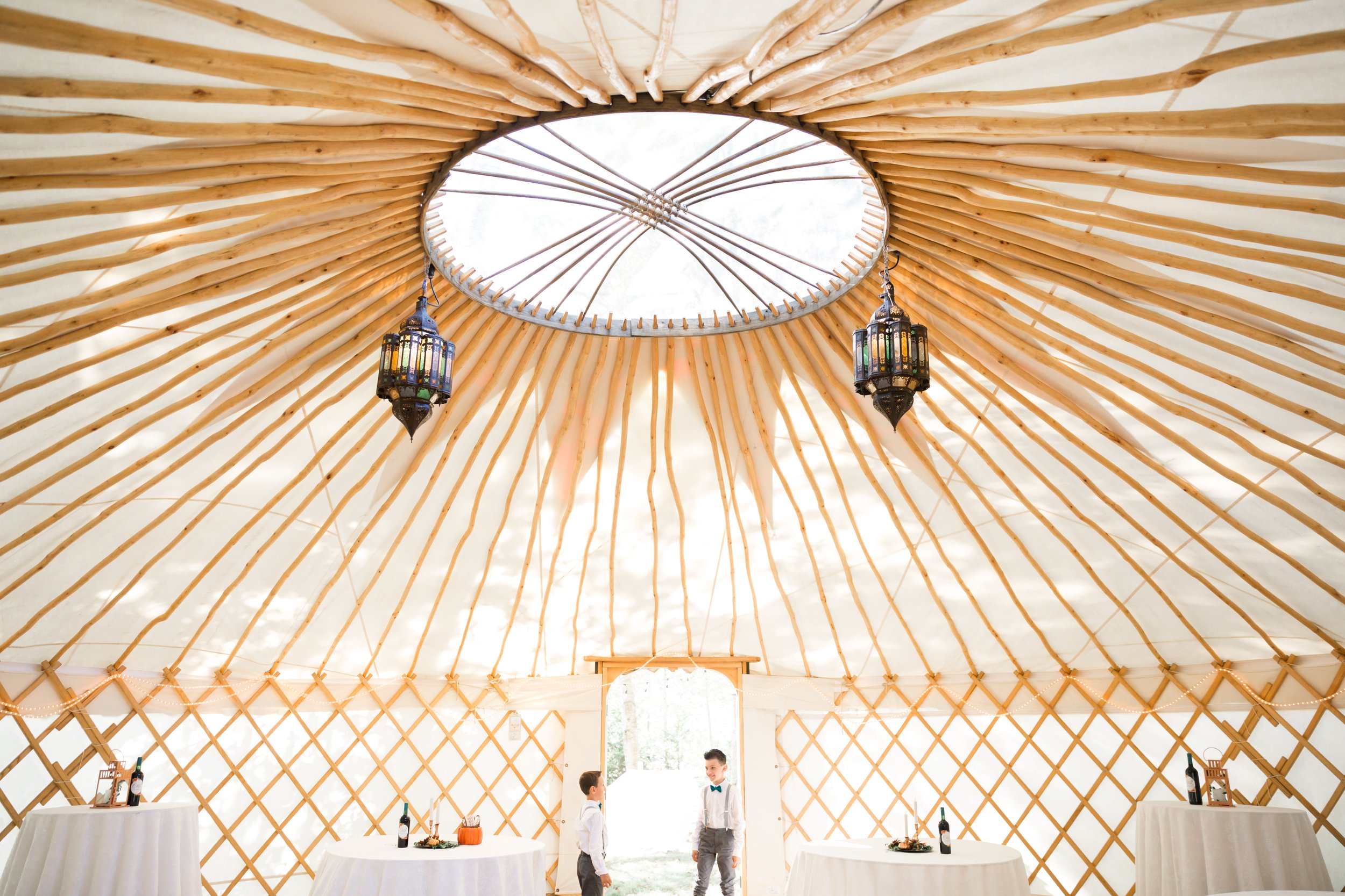 From simple stick to elegant wedding yurt!