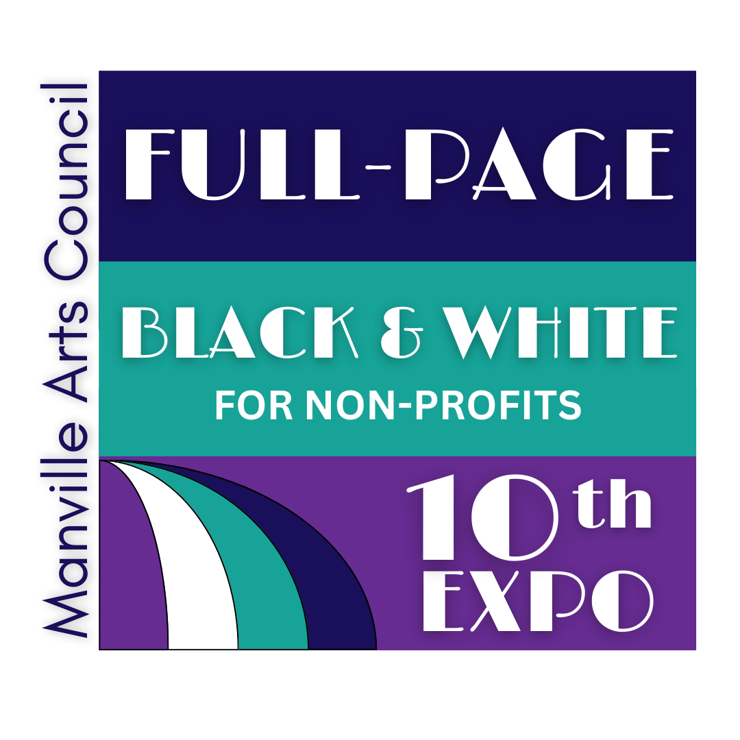 10th Annual Art Expo Full-Page Black & White Ad for Non-Profits
