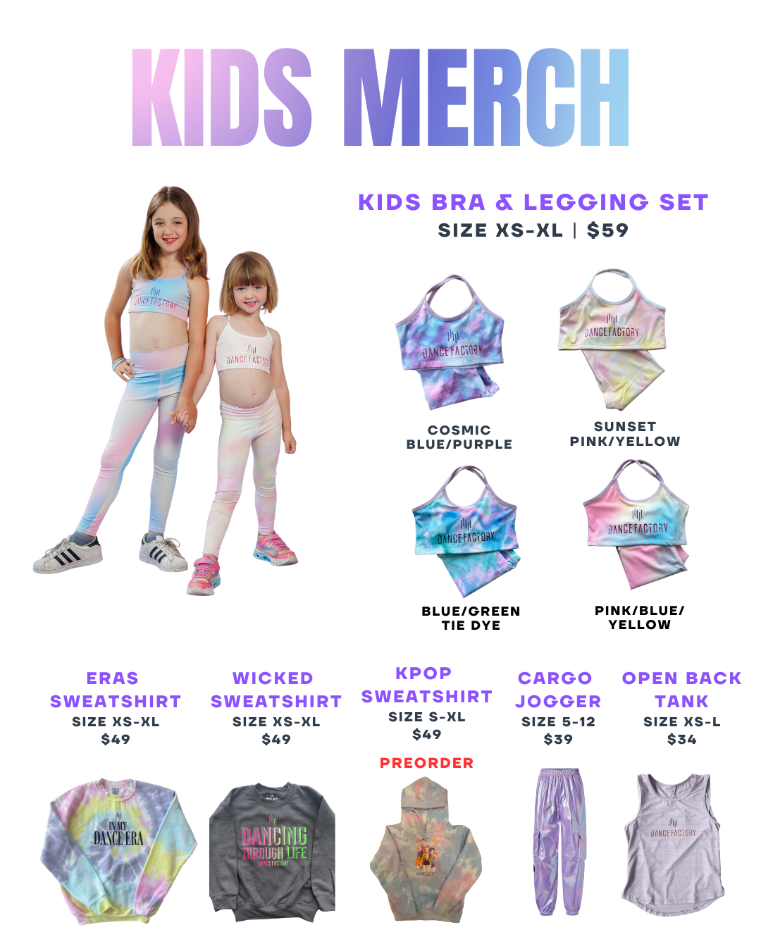 KIDS MERCHANDISE — Dance Factory