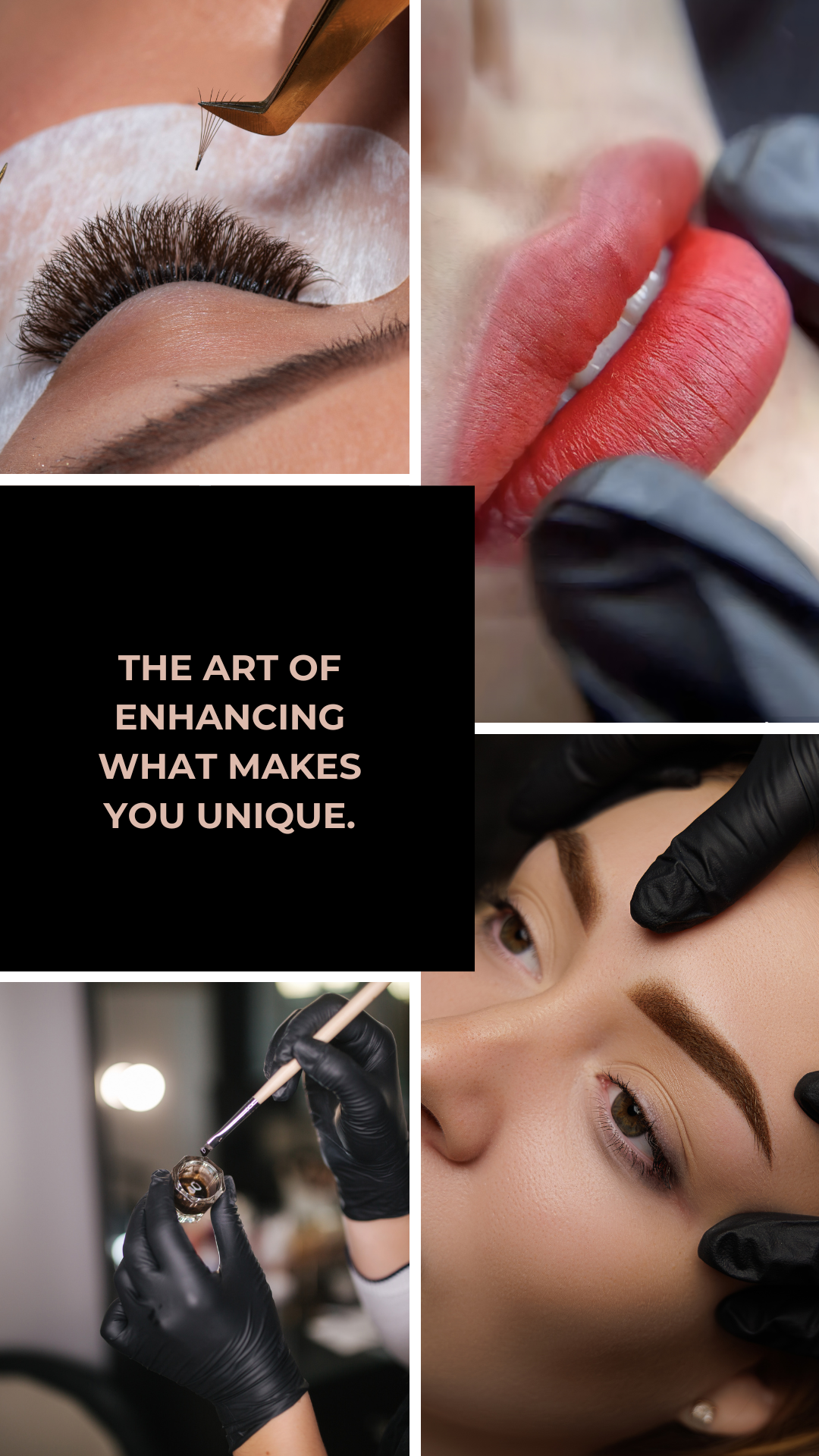 Lash extensions, lip blush and ombre powder brows services at Jaylo Beauty Studio Orlando Central Florida