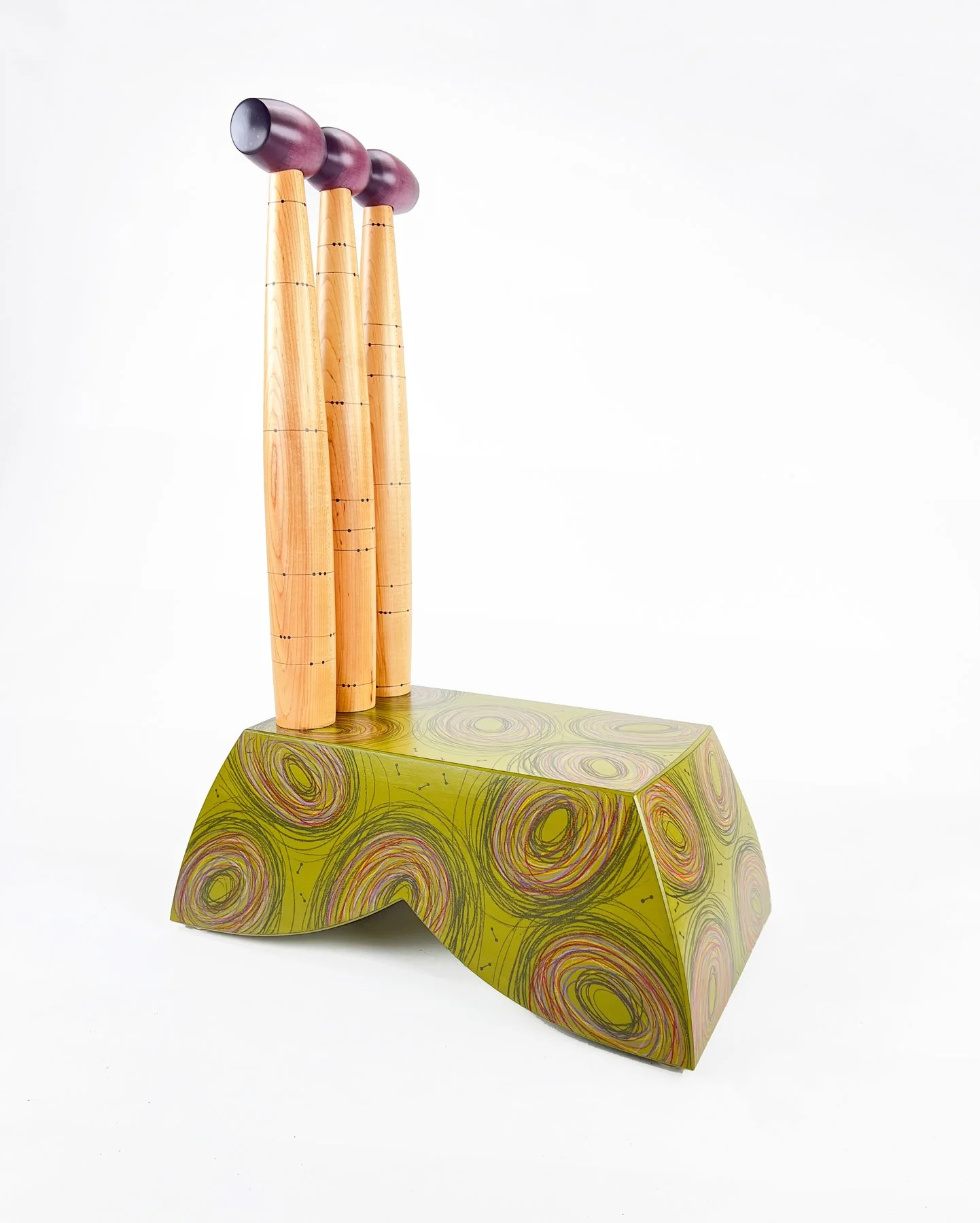 Polly's Perch Polychrome poplar and maple  36”h x 24”w x 14”d