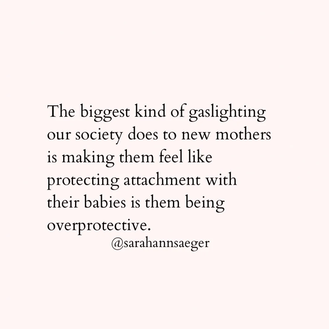 You're not overprotective with your baby, you're just protective. It's biological. It's adaptive. And it's exactly right. &hearts;️

I see you protecting attachment &amp; trusting your instincts mama! Follow for more matrescence, cycle breaking, &amp