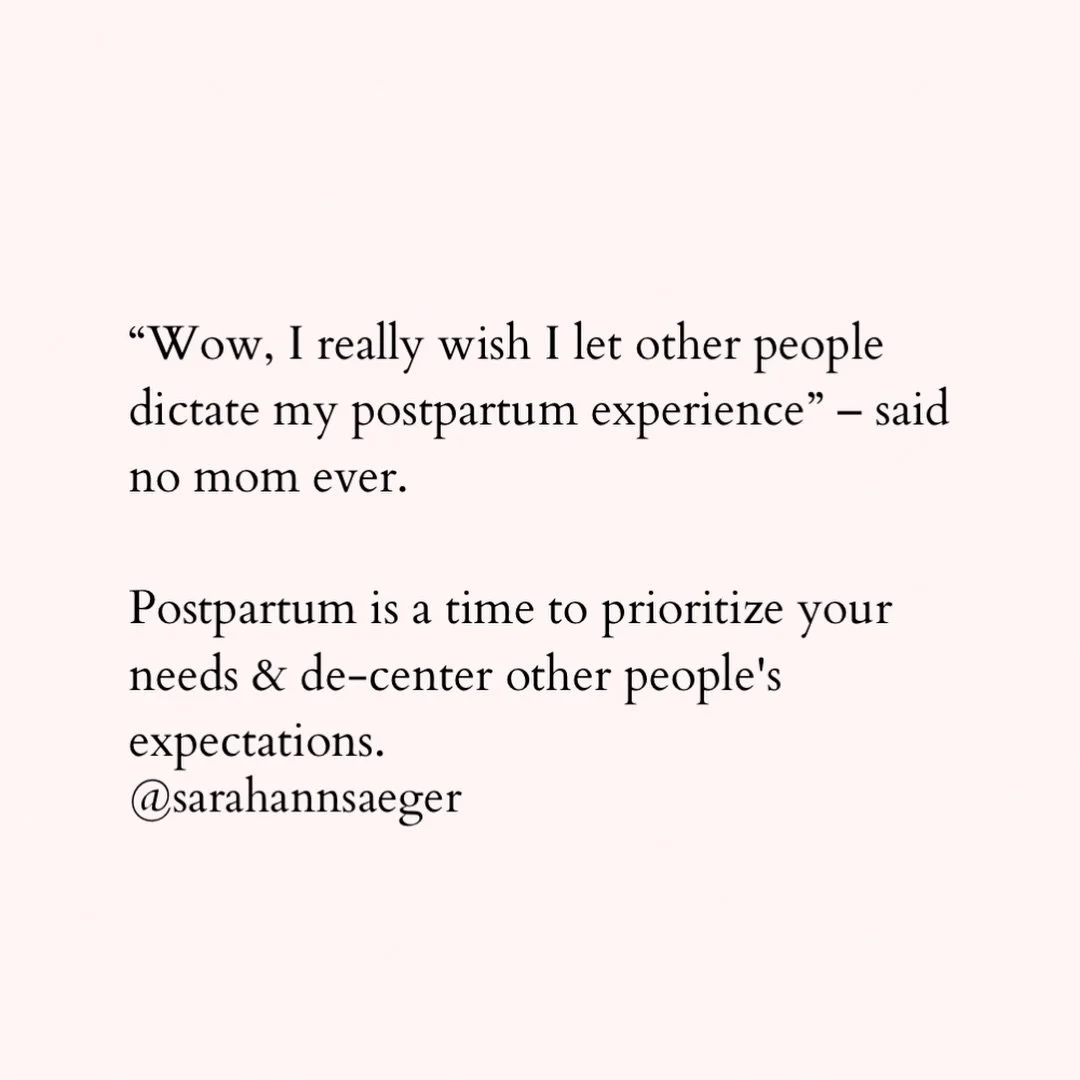It's okay to be "selfish" in postpartum.

It's okay to be protective of your baby.

It's okay to prioritize rest and recovery.

It's okay to not have the bandwidth for family members' temper tantrums &amp; guilt trips.

Clarify your boundar