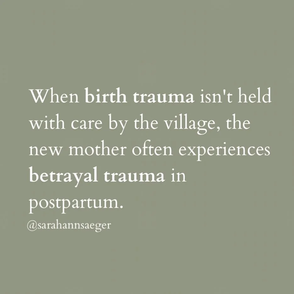 In order to heal from birth trauma, the postpartum mom needs generous evidence of relational safety from the people around her. When this is absent, or worse, when the people around her trigger her by making her feel the way she did in her birth, she