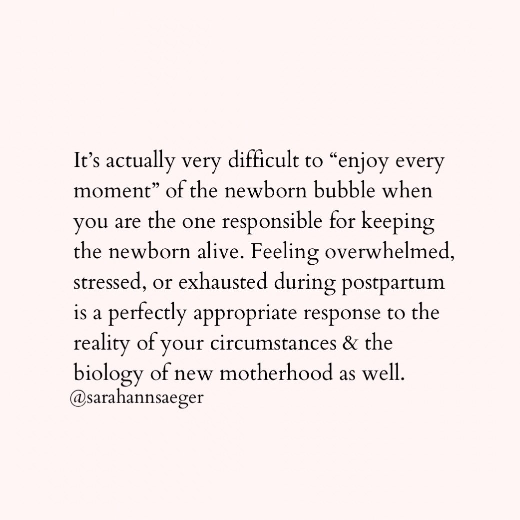 The vigilance required to care for a baby isn't always enjoyable. You're allowed to enjoy parts of early motherhood &amp; be stressed by others. This is a sign of right relationship with reality &amp; that the maternal brain is doing what it's suppos