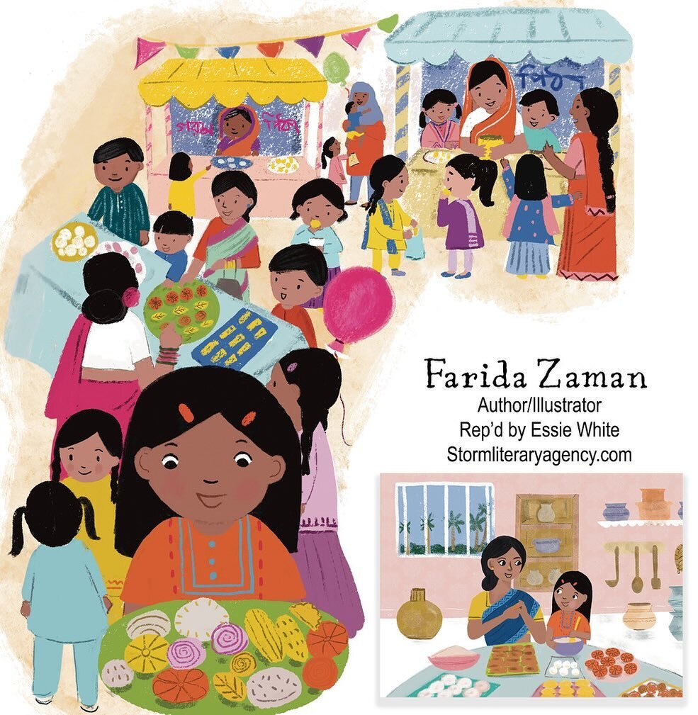 Hello! I&rsquo;m Farida Zaman an author Illustrator rep&rsquo;d in by the wonderful @essiewhitewrite #KidLitArtPostcard 
These illustrations were created for @owlkids A story written by my very talented daughter @talesoflayls ❤️ 
.
.
.
#doitforthepro