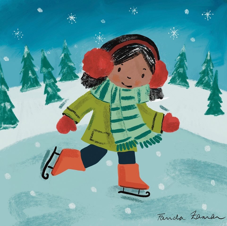 Gliding over ice feels like magic for this little girl. 

.
.
.
#kidlitpostcard #kidlitpostcardday #kidlitillustration #kidlitart #childrensbookillustration #picturebookillustration #halloweenart #halloweenillustrations #picturebookart