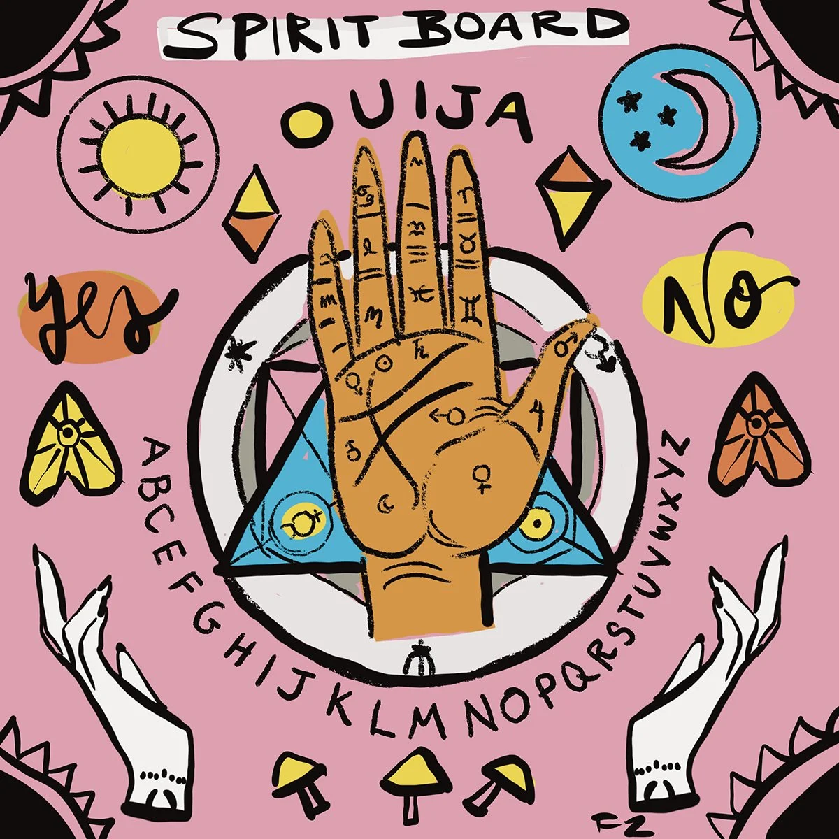 Illustration of Ouija board by Farida Zaman