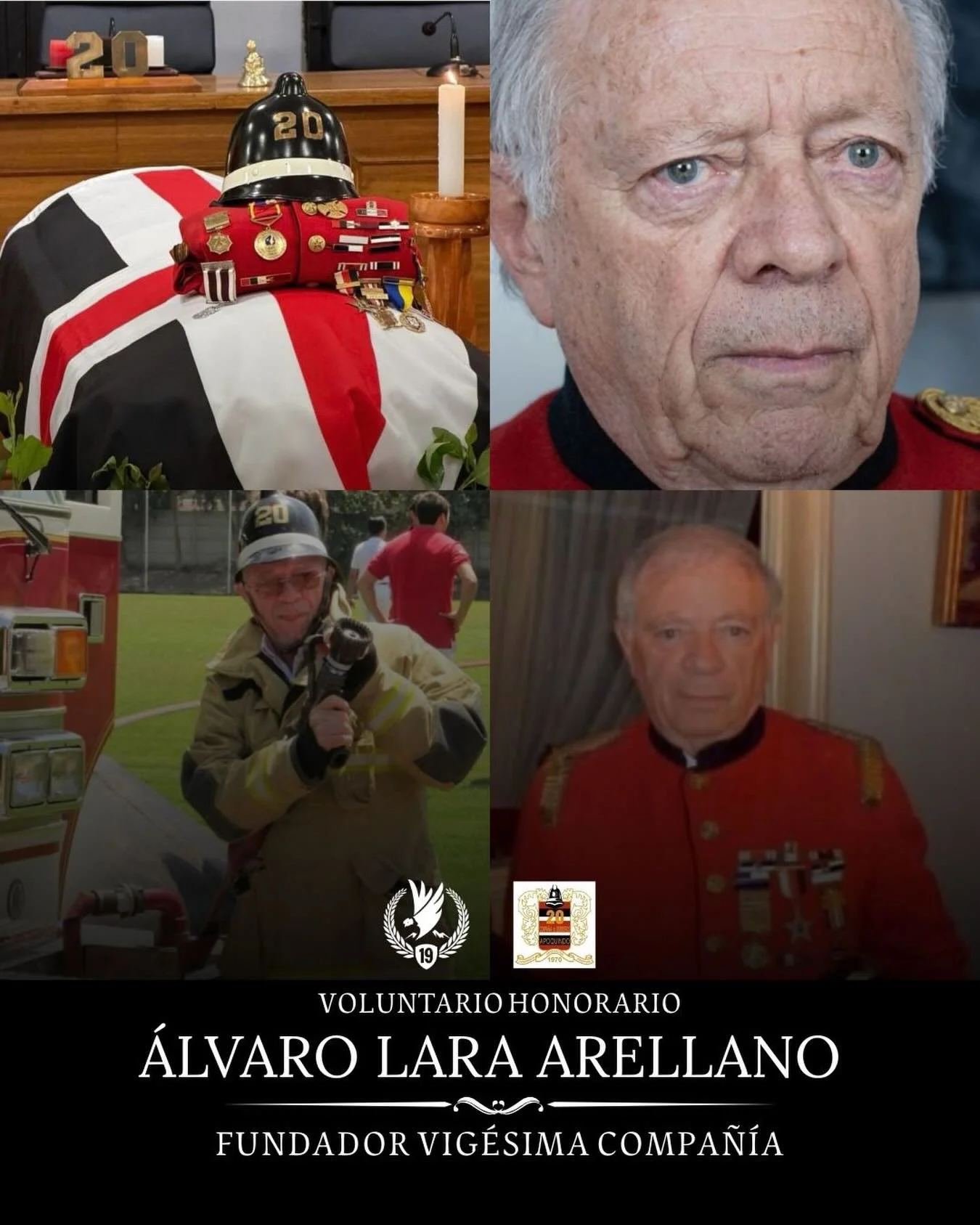 La Decimonovena Compa&ntilde;&iacute;a expresa sus m&aacute;s sinceras condolencias a la Vig&eacute;sima Compa&ntilde;&iacute;a por el sensible fallecimiento de quien fuera fundador de la compa&ntilde;&iacute;a y Voluntario Honorario con 65 a&ntilde;