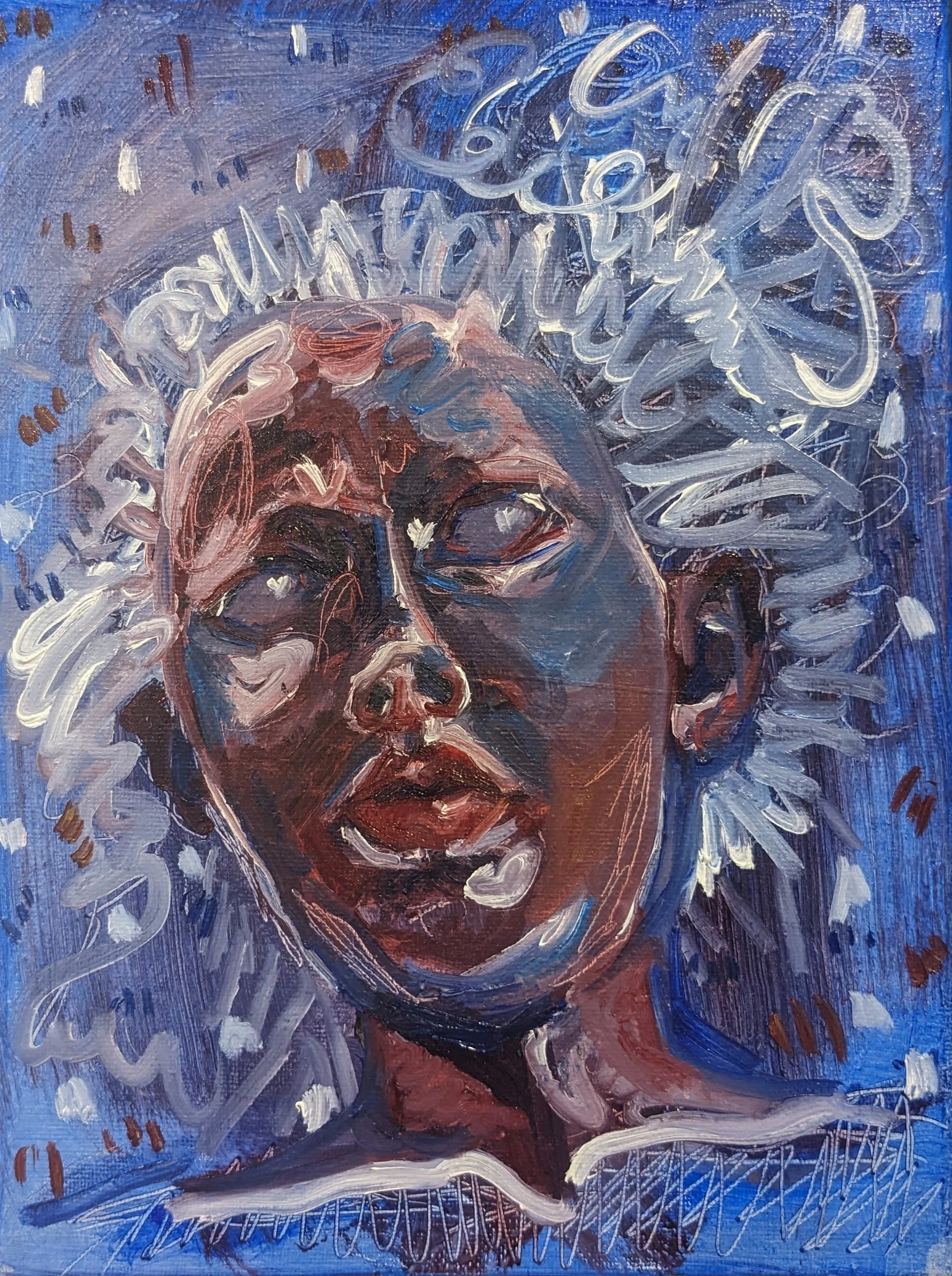 Confetti Worry. 2023. Oil on canvas. 12 in x 9 in.