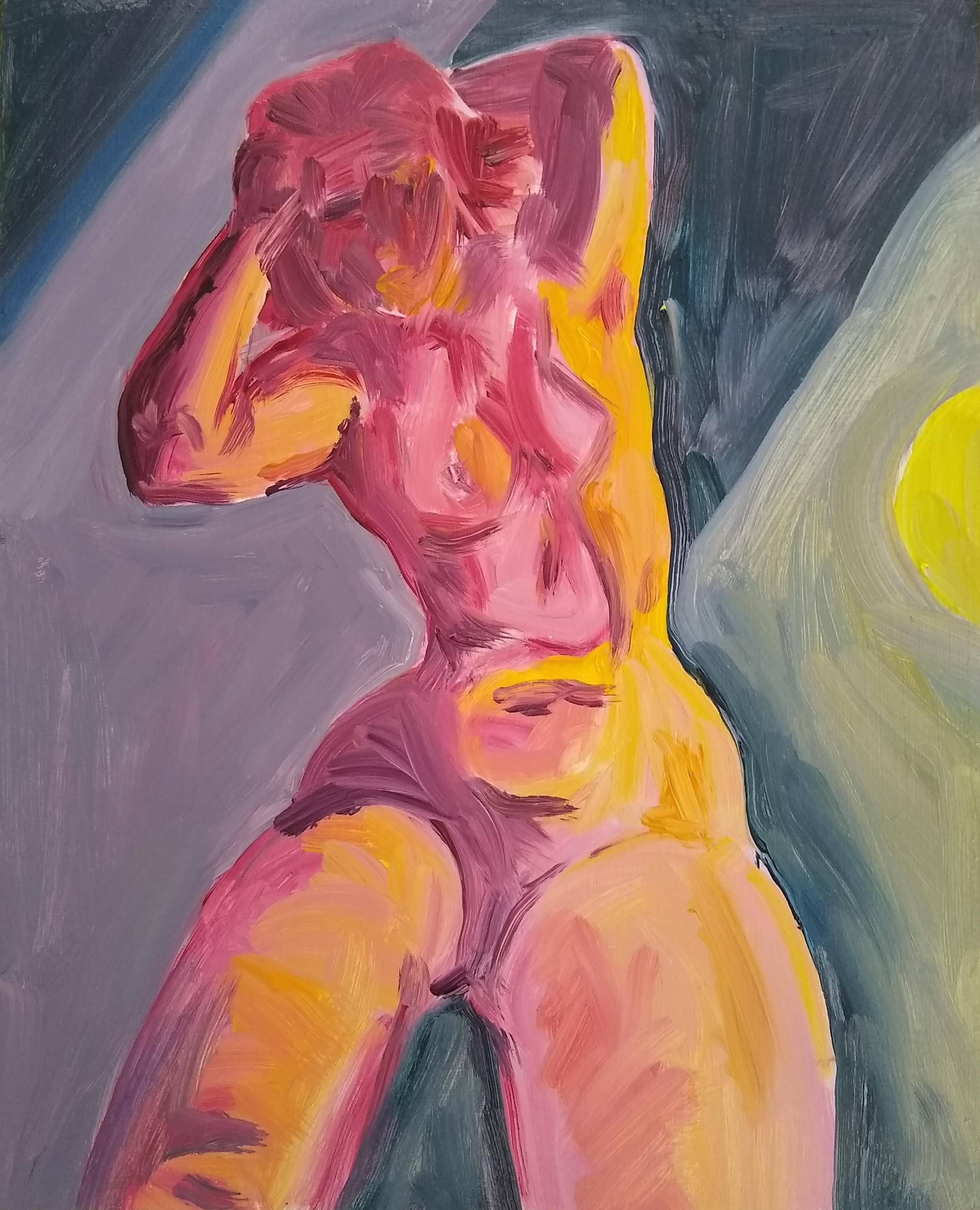 I’m Definitely Going to Fall Over. 2020. Oil on masonite. 11.5in x 9.25in.