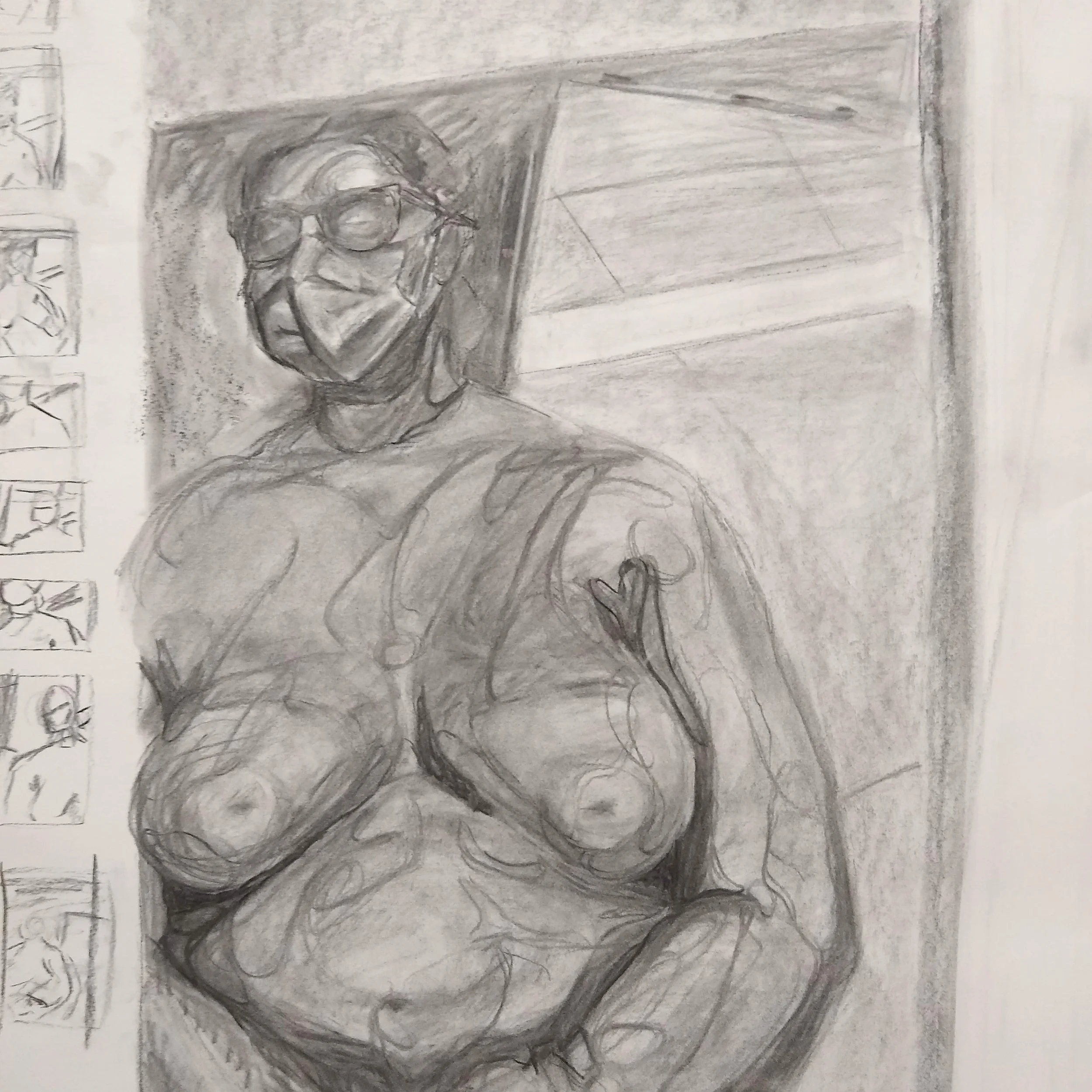Soft and Quiet. 2021. Charcoal on paper.
