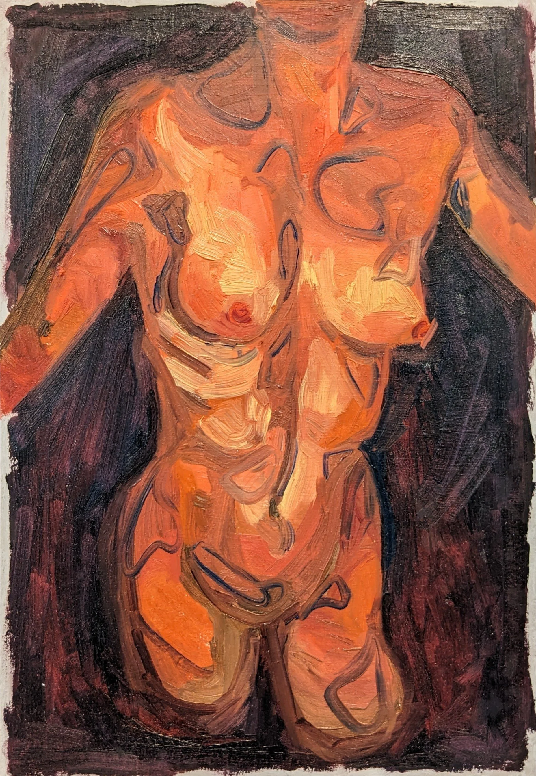 candle-lit emergence, 2023. oil on paper. 10.5in x 7.25in.
