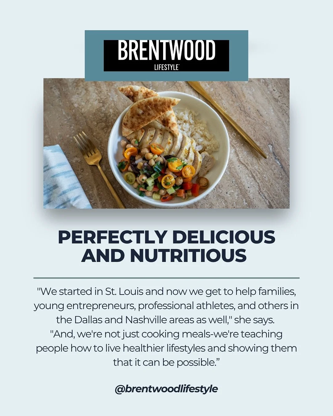 Thrilled to be featured in @brentwood_lifestyle ! 🍽️✨ 

A Perfect Fit is all about making healthy eating delicious, effortless, and fun for the whole family. Check out the full article to see how we&rsquo;re transforming lives, one meal at a time! ?