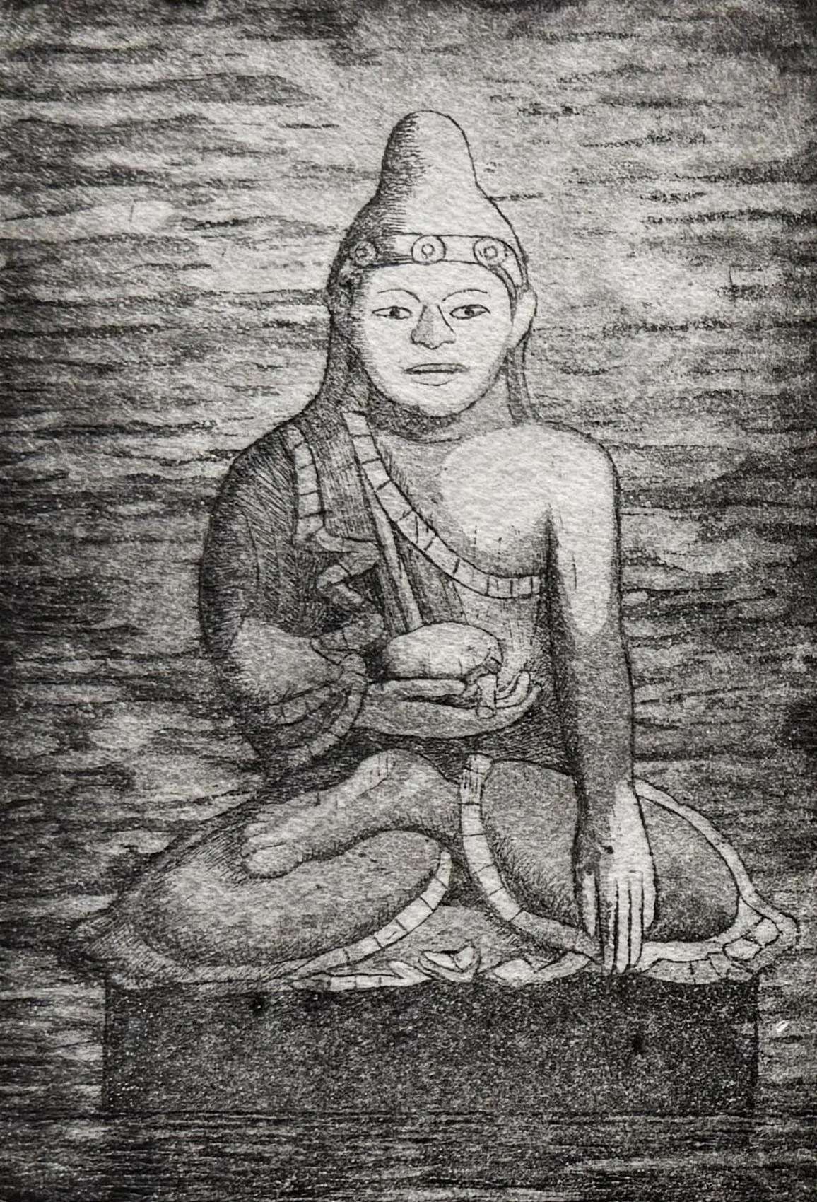 Aquatint etching showing rich blacks and subtle tonal transitions. Contemporary aquatint and sugar-lift etching by Hermann Isaac. Online workshop on Proartika.com