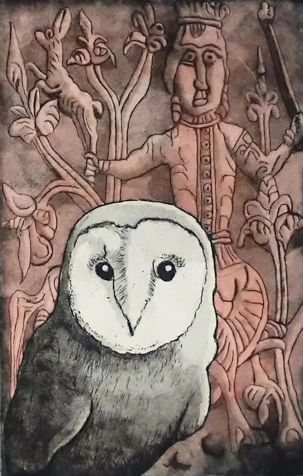 Aquatint etching showing rich blacks and subtle tonal transitions. Contemporary aquatint and sugar-lift etching by Hermann Isaac. Online workshop on Proartika.com