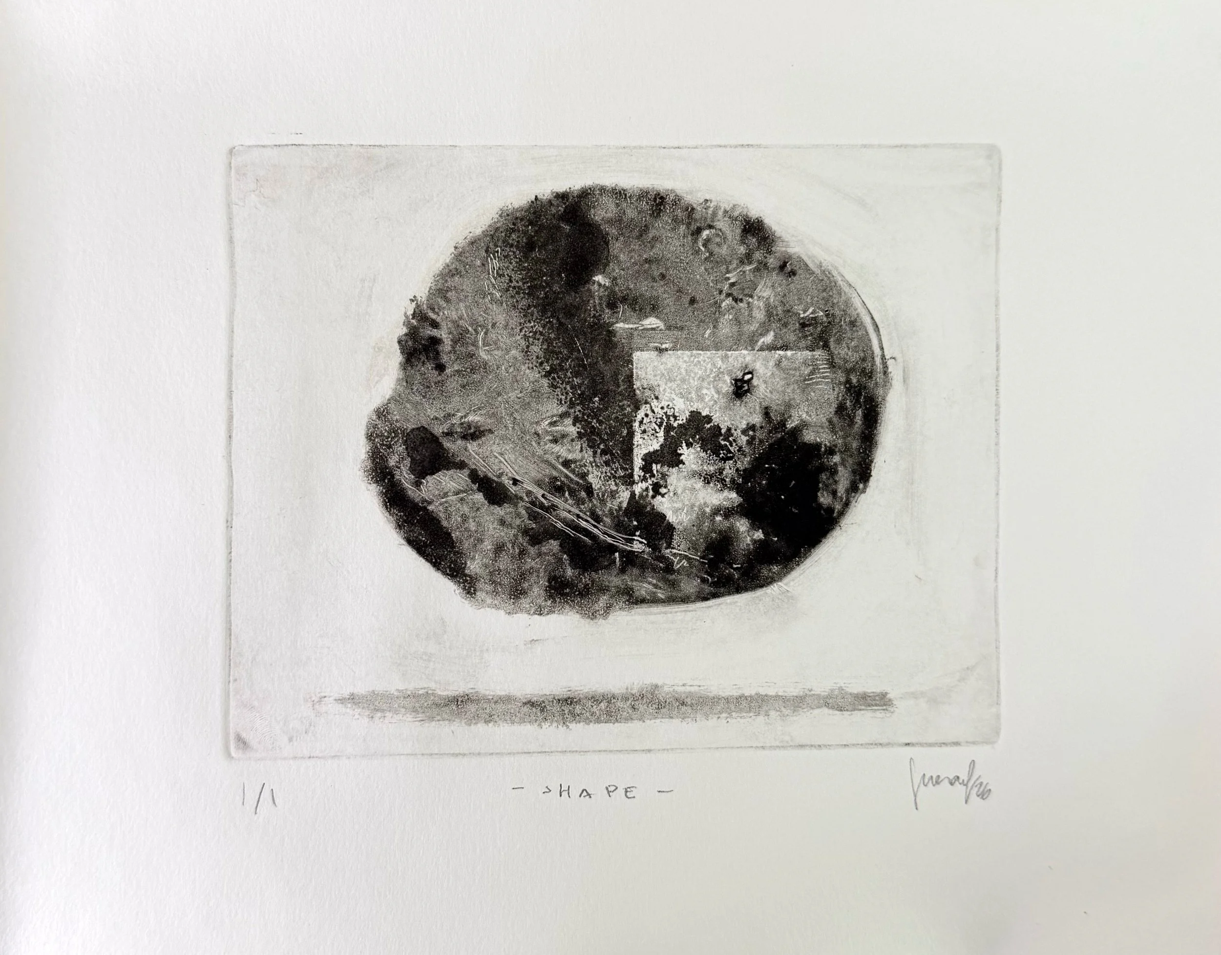 An artwork by Francesco Geronazzo, a printmaking master teaching Experimental Monotype Printmaking Course on proartika.com