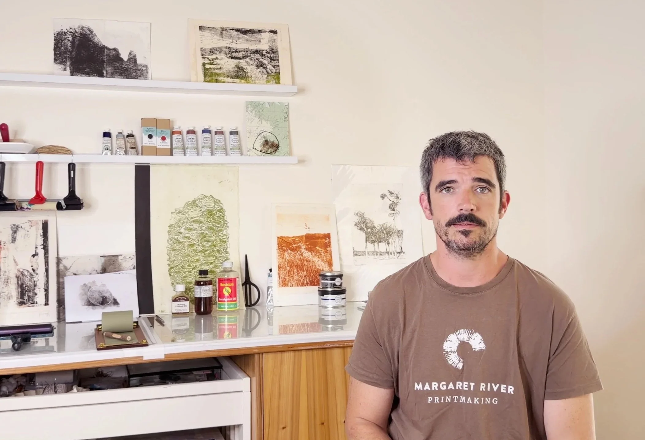 Experimental Monotype Printmaking Course with Francesco Geronazzo, creator of "Margaret River Printmaking" studio, on proartika.com