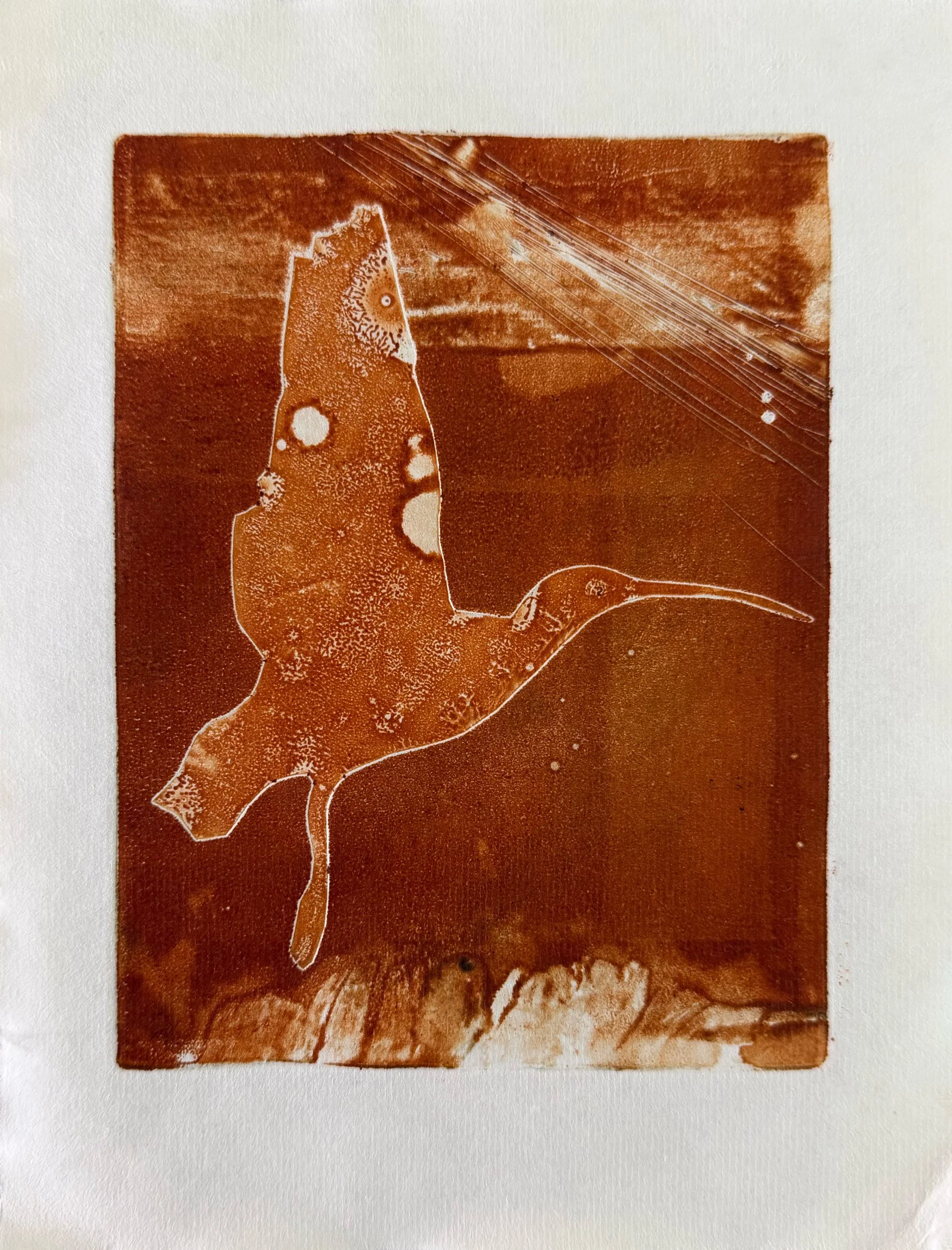 An artwork by Francesco Geronazzo, a printmaking master teaching Experimental Monotype Printmaking Course on proartika.com