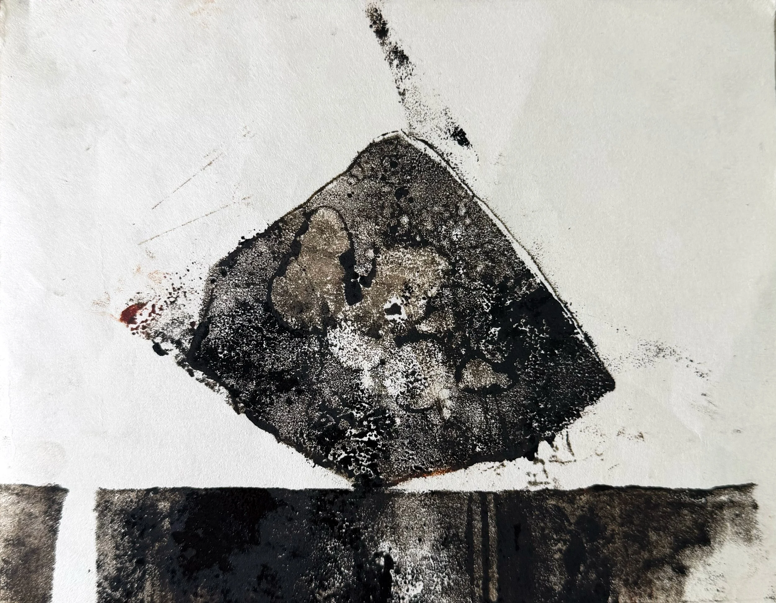 An artwork by Francesco Geronazzo, a printmaking master teaching Experimental Monotype Printmaking Course on proartika.com