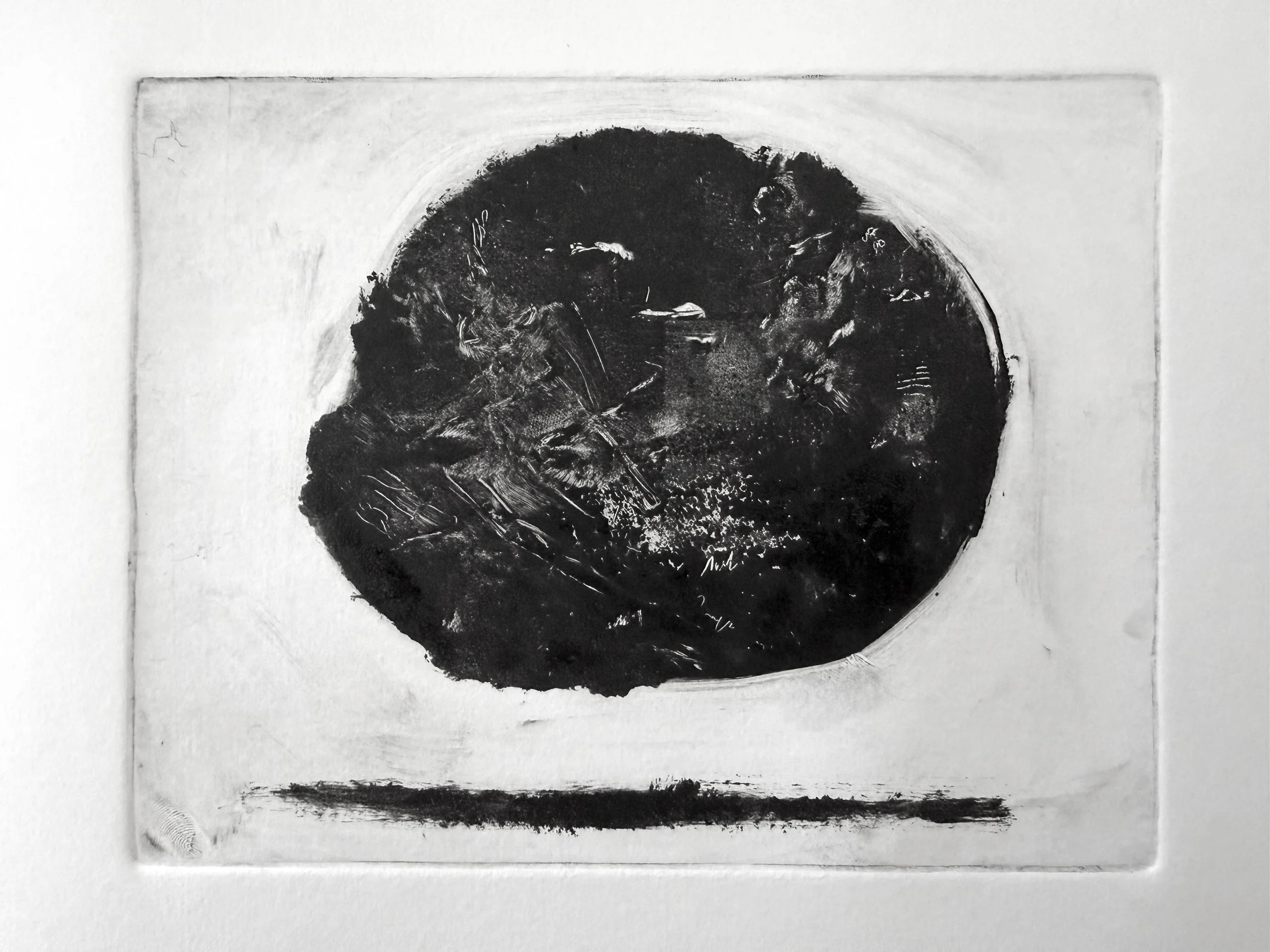 An artwork by Francesco Geronazzo, a printmaking master teaching Experimental Monotype Printmaking Course on proartika.com