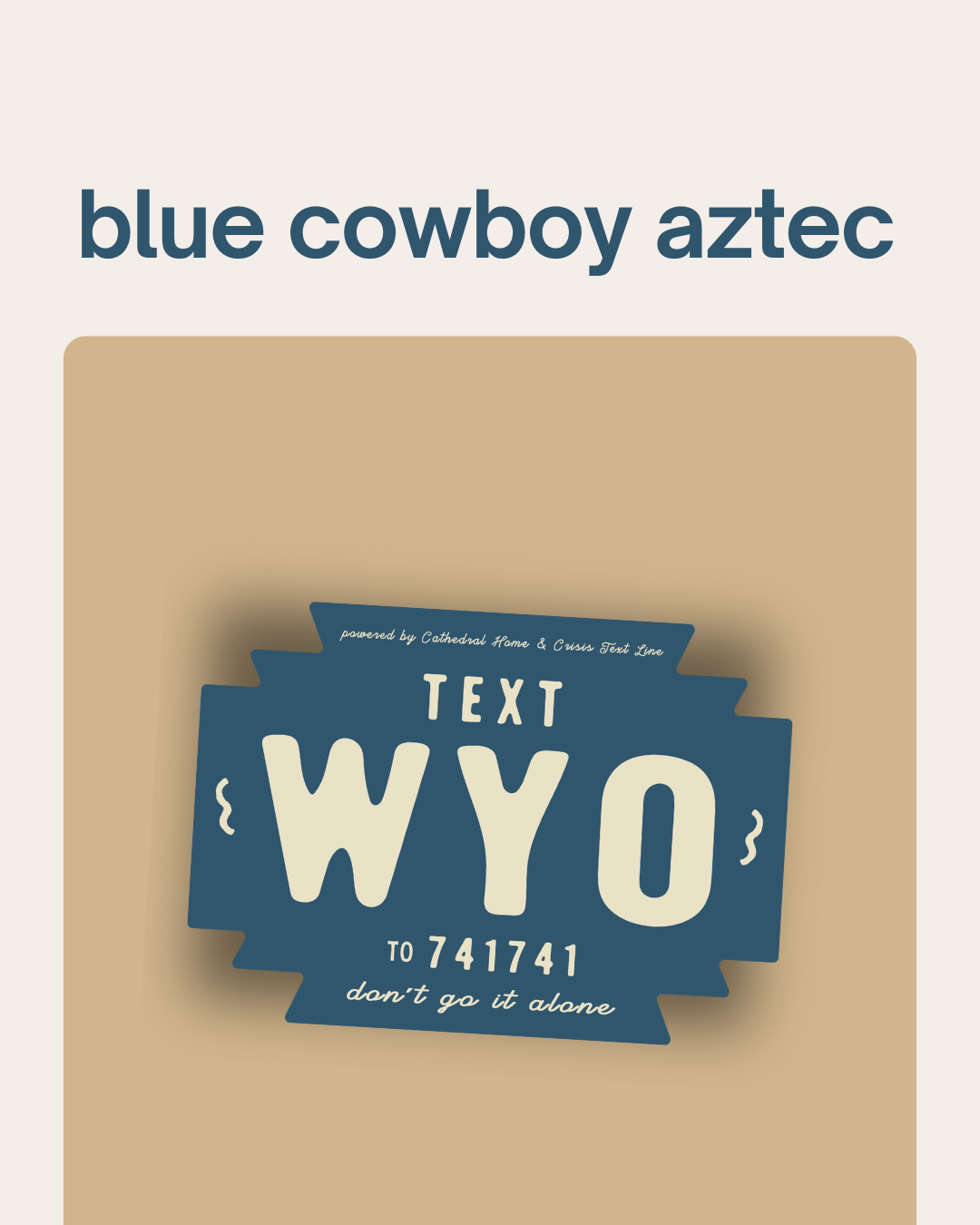 Blue Cowboy WyoText Sticker