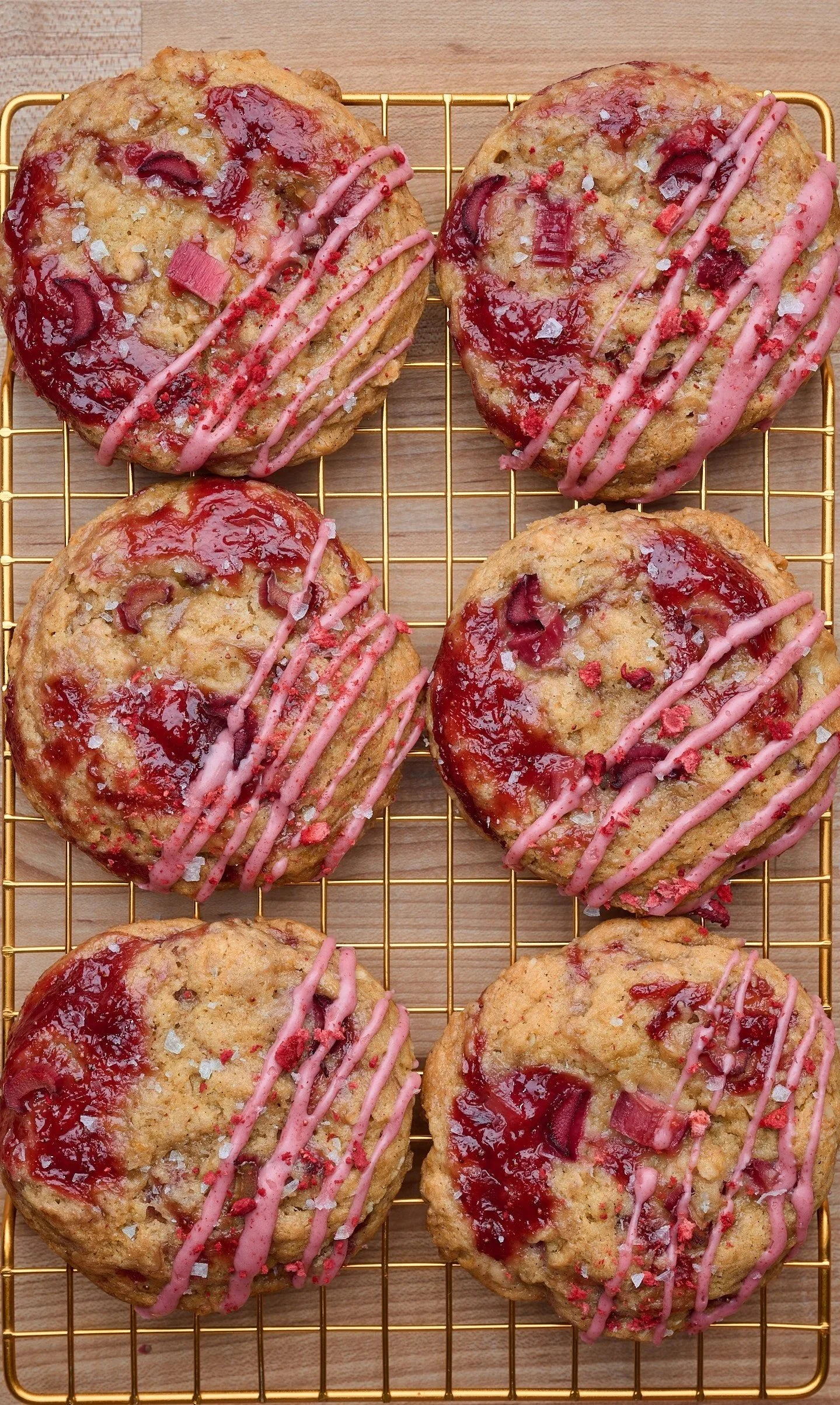 strawberry rhubarb cookies oat crisp cookies oatmeal cookies strawberry cookies rhubarb cookies strawberry rhubarb jam summer cookies spring cookies best cookies ever