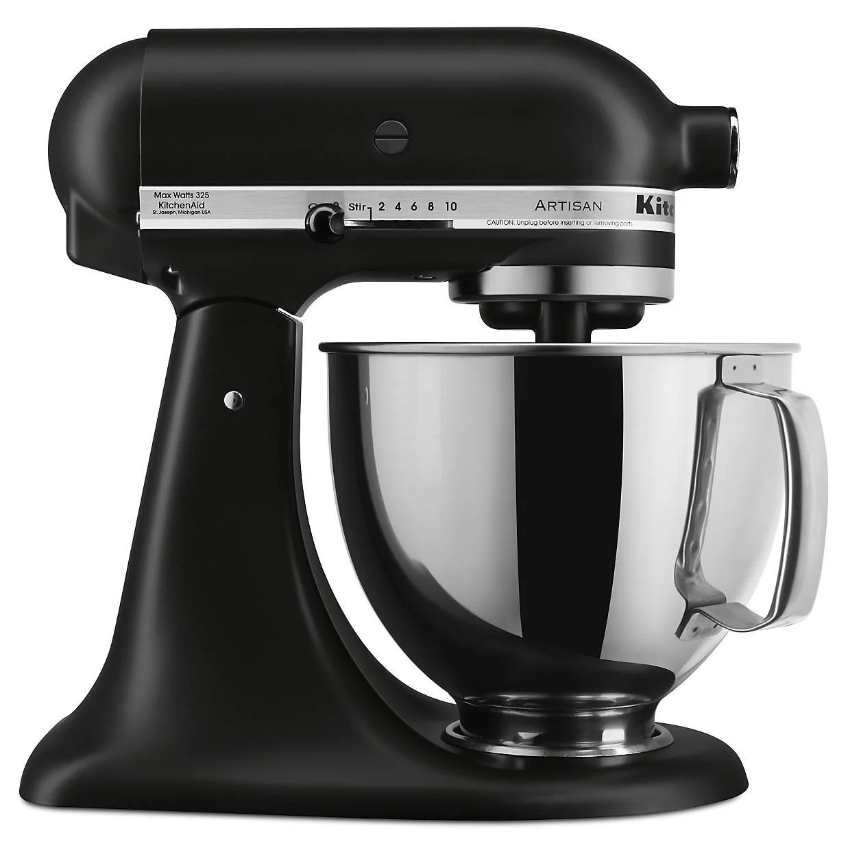 Kitchen Aid Five Quart Stand Mixer in Matte Black Finish on Amazon
