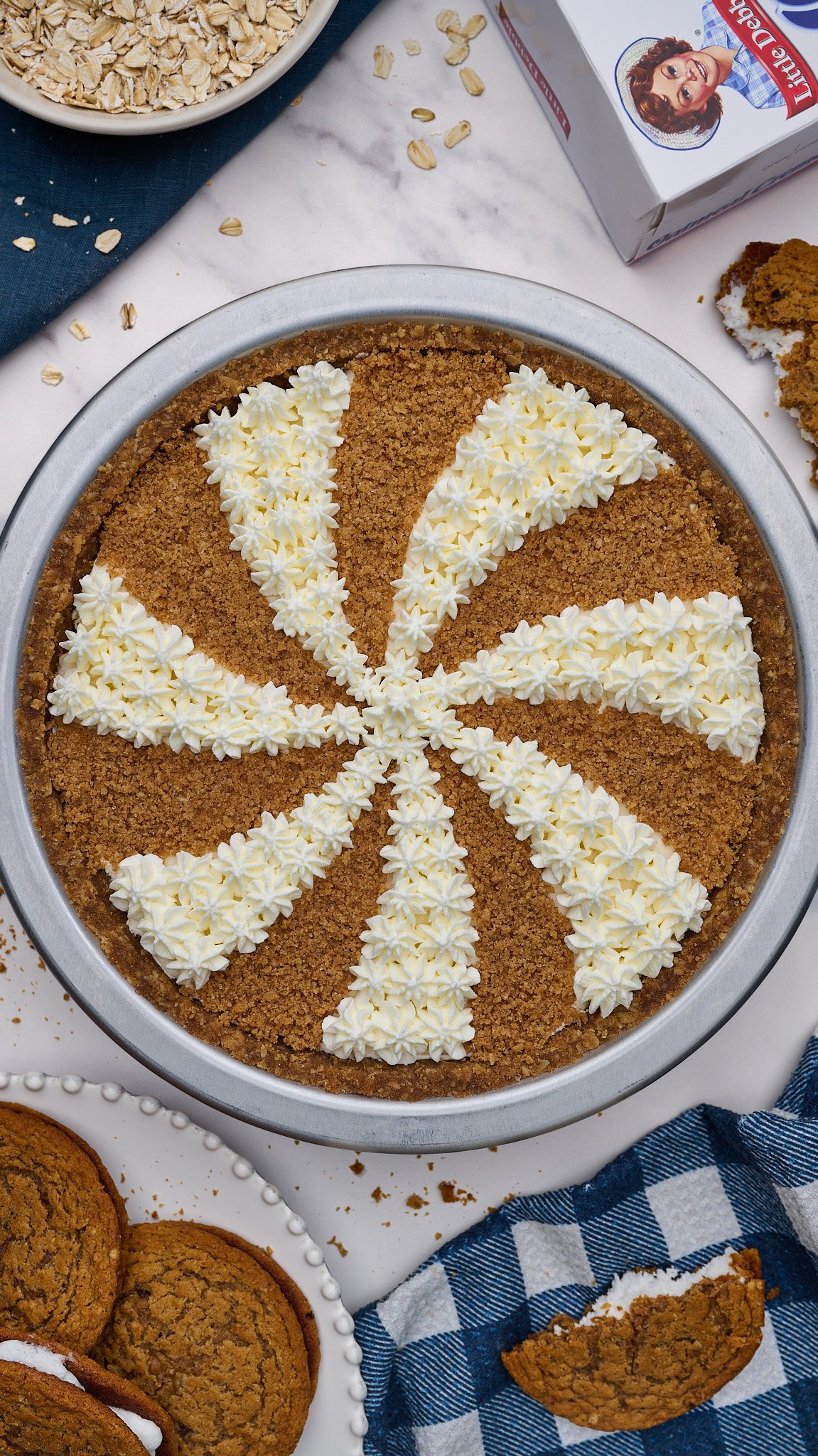 oatmeal cream pie vanilla cream pie homemade pies oatmeal cookie crust milk bar crust easy cream pies little debbie oatmeal creme pies