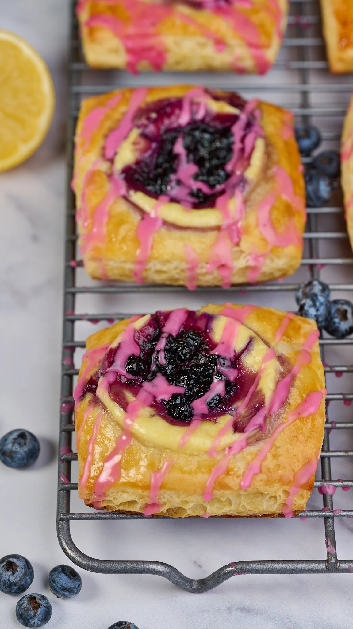 blueberry cream cheese danishes lemon blueberry danishes danish pastry classic danish recipe cream cheese danishes from scratch homemade blueberry jam laminated pastry breakfast pastry