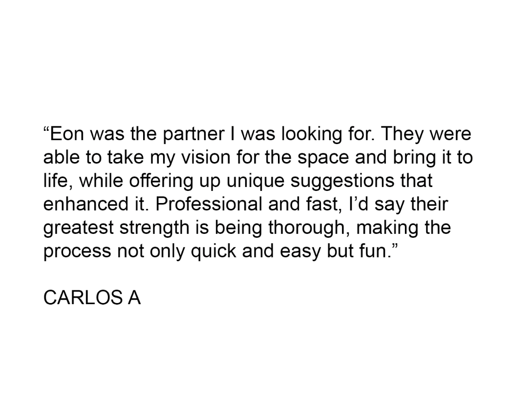 Five star review for interior designer in Miami.