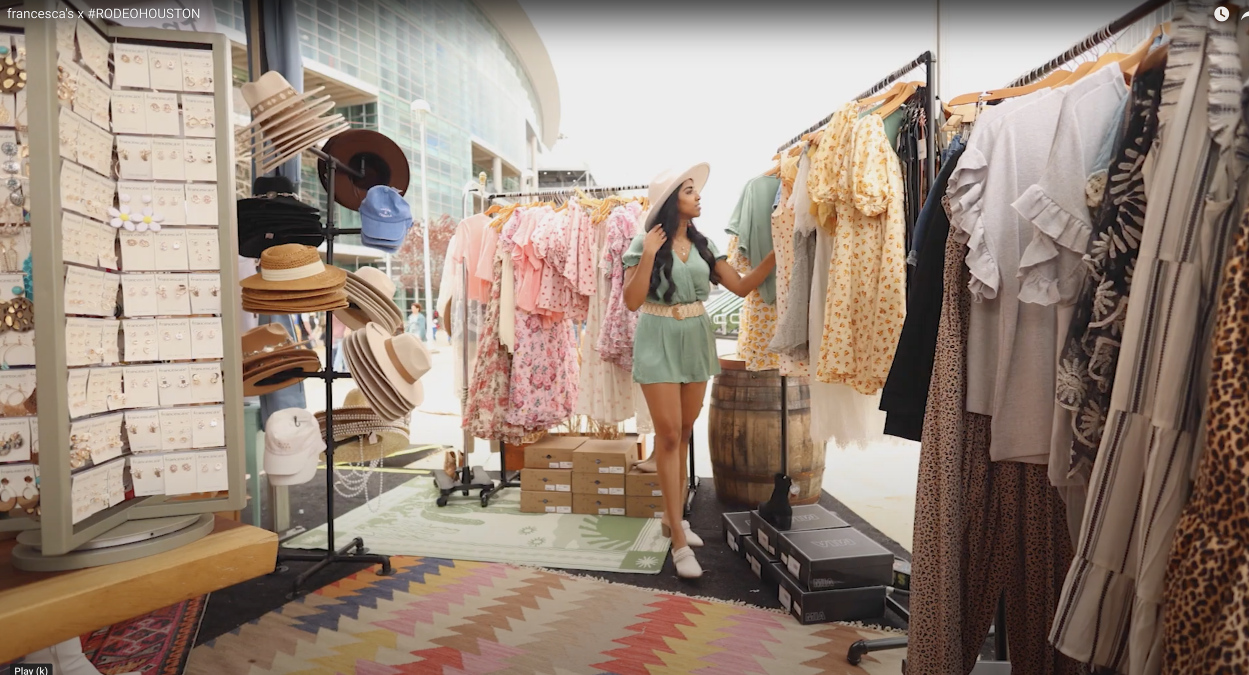 Francesca's pop-up shop at the Houston Rodeo; Production Design, dress capsule and accessories space