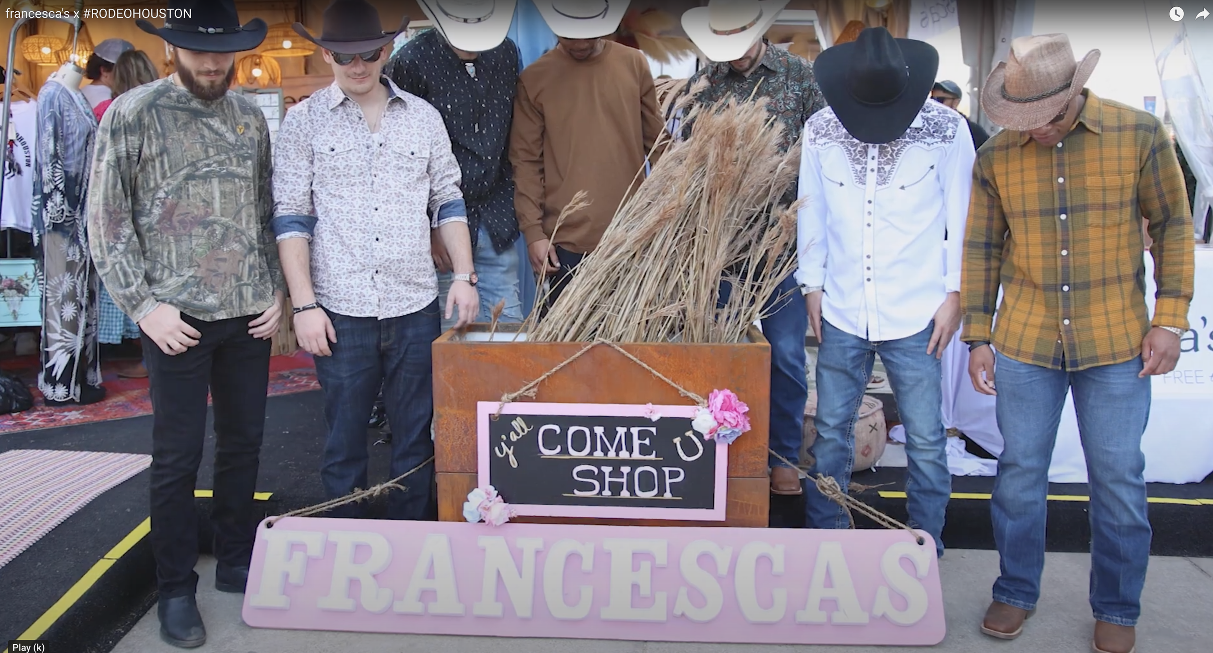 Francesca's pop-up shop at the Houston Rodeo; Production Design, main entrance