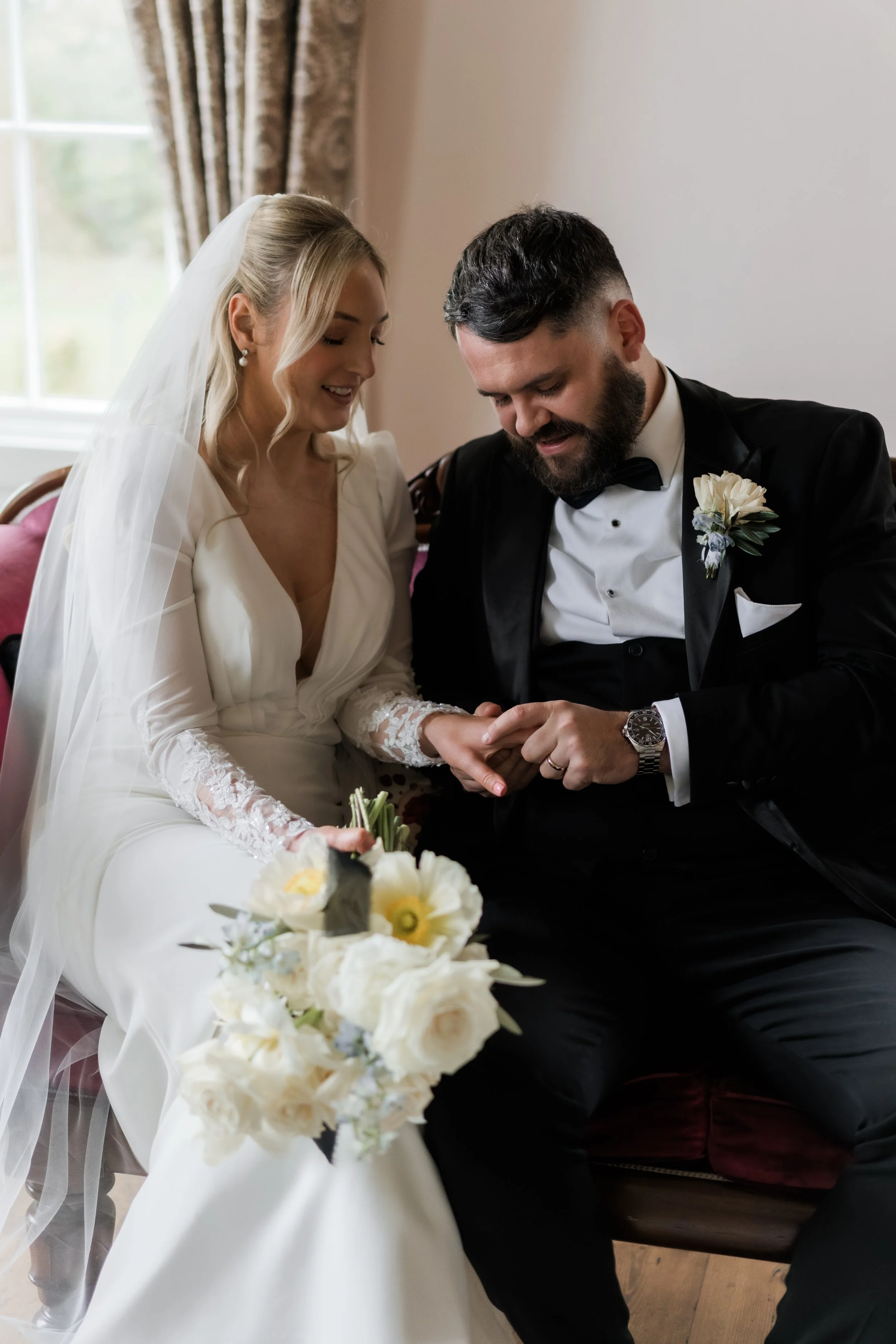 Candid couple shoot with timeless styling and natural elegance, photographed at a luxury Charlton Hall wedding