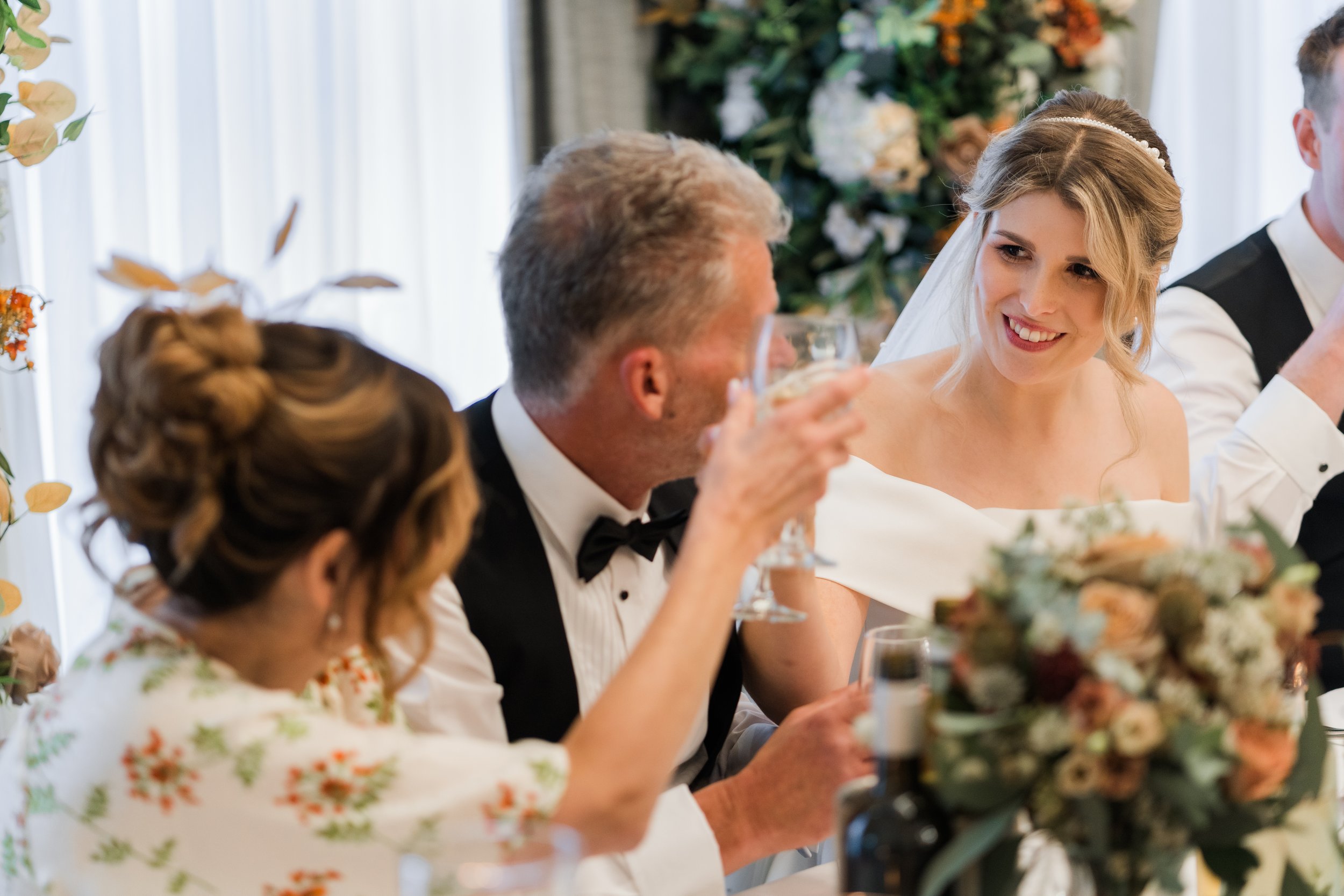 L&J Wedding Photography & Videography. Documentary UK Weddings - Old Palace Chester. Wedding breakfast. Naturally beautiful with a fine art flair.