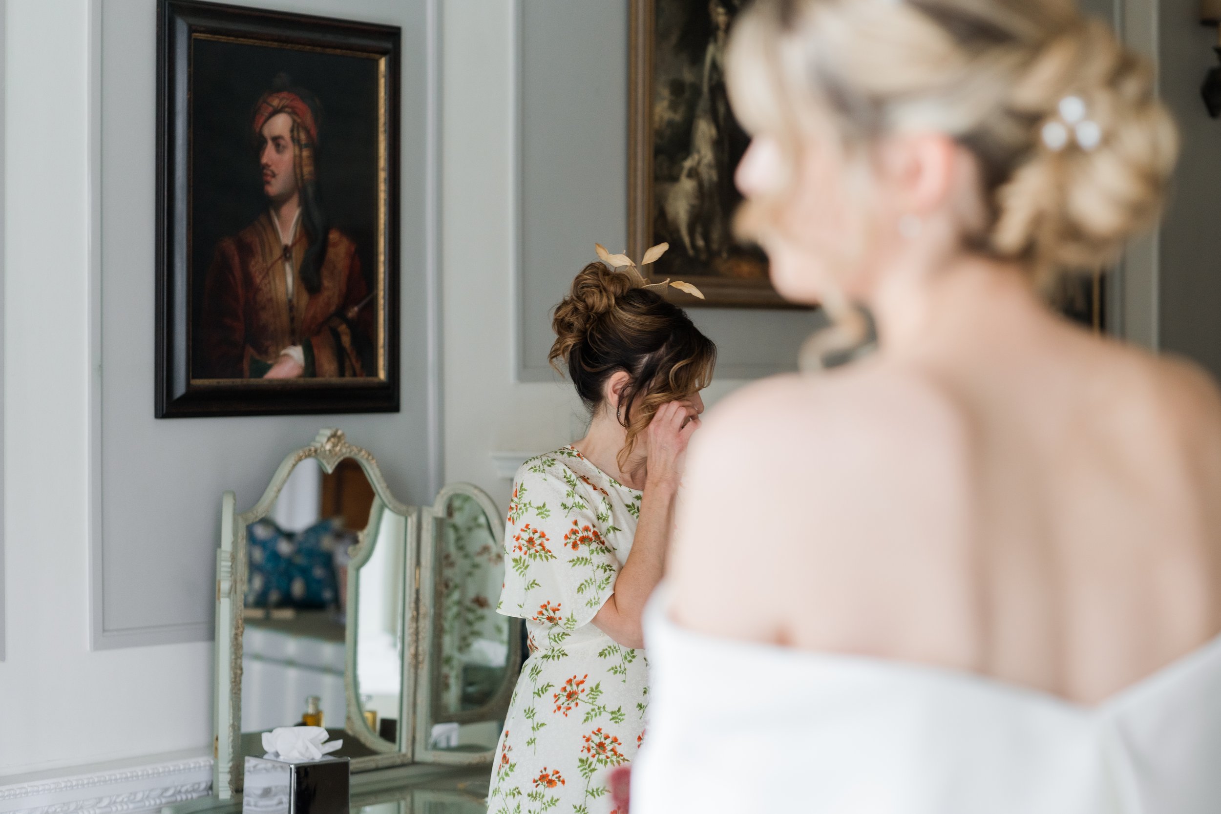 L&J Wedding Photography & Videography. Documentary UK Weddings - Old Palace Chester. Bride and mother of the bride. Naturally beautiful with a fine art flair.
