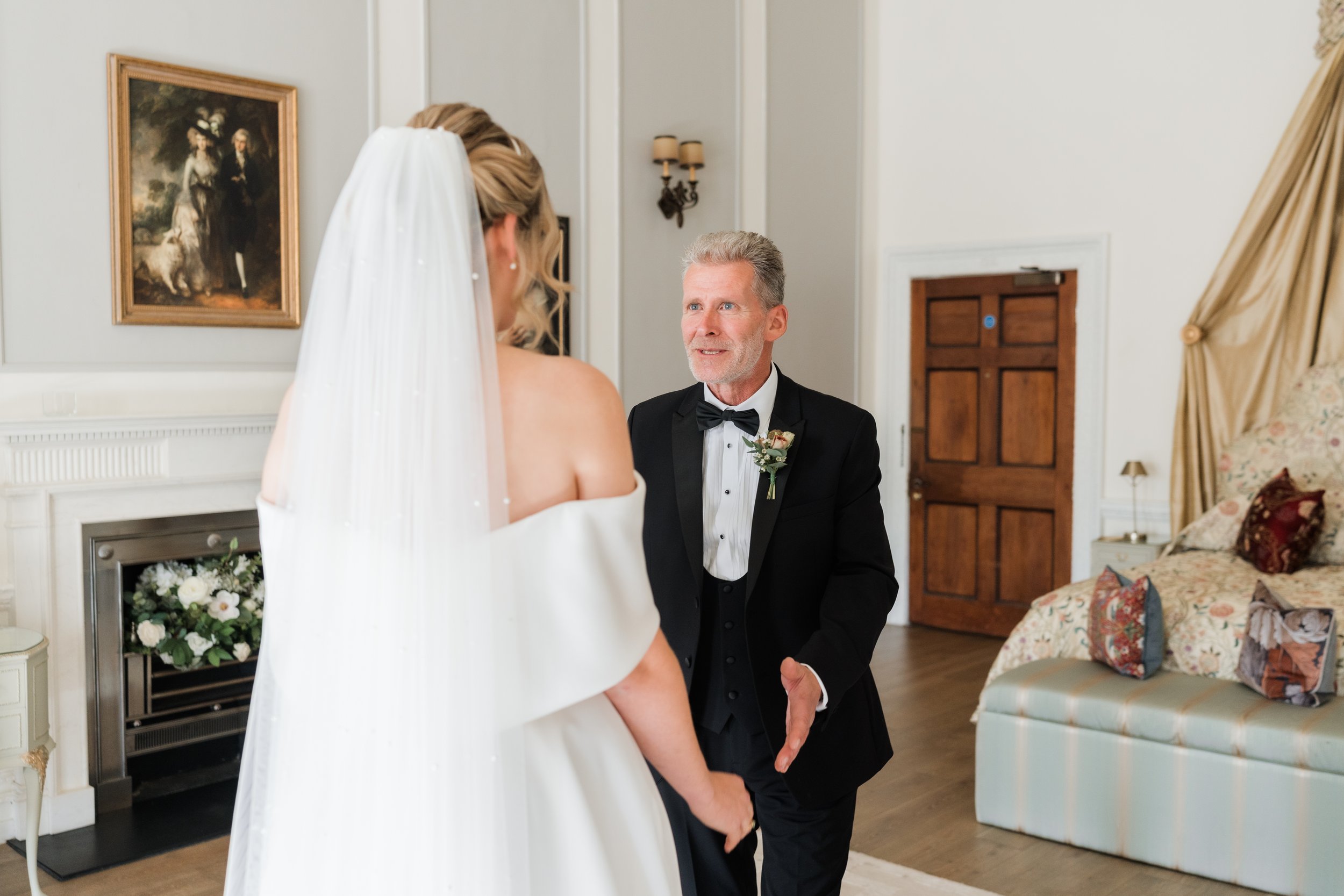 L&J Wedding Photography & Videography. Documentary UK Weddings - Old Palace Chester. Bride and father of the bride. First look. Naturally beautiful with a fine art flair.