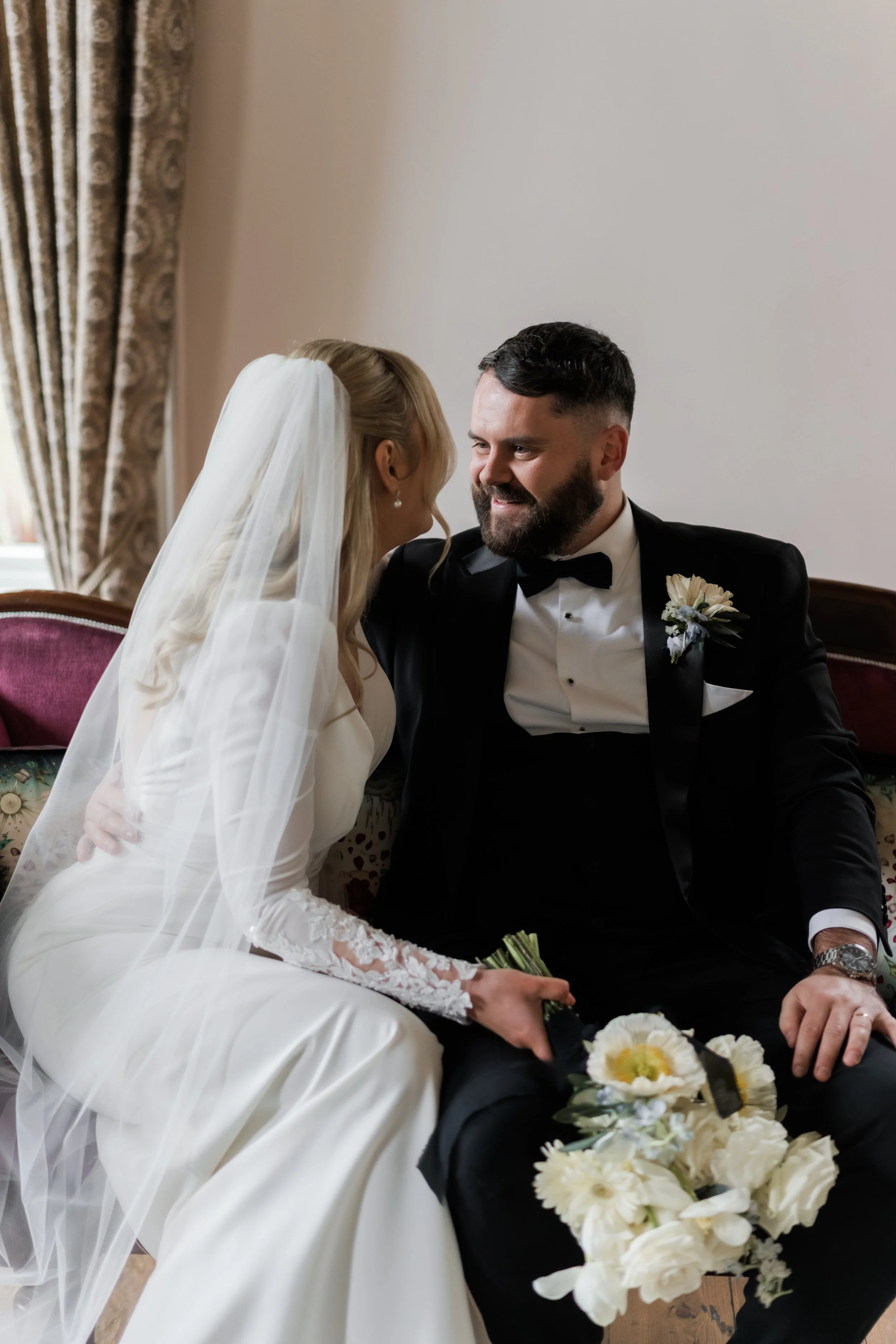 Candid couple shoot with timeless styling and natural elegance, photographed at a luxury Charlton Hall wedding